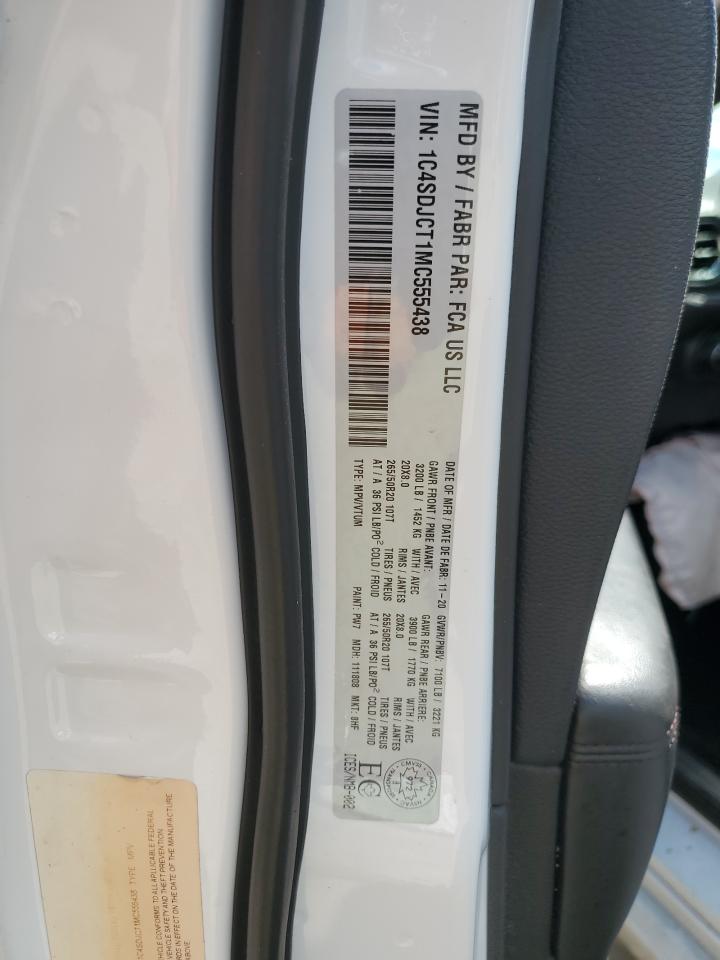 2021 Dodge Durango R/T VIN: 1C4SDJCT1MC555438 Lot: 62569444