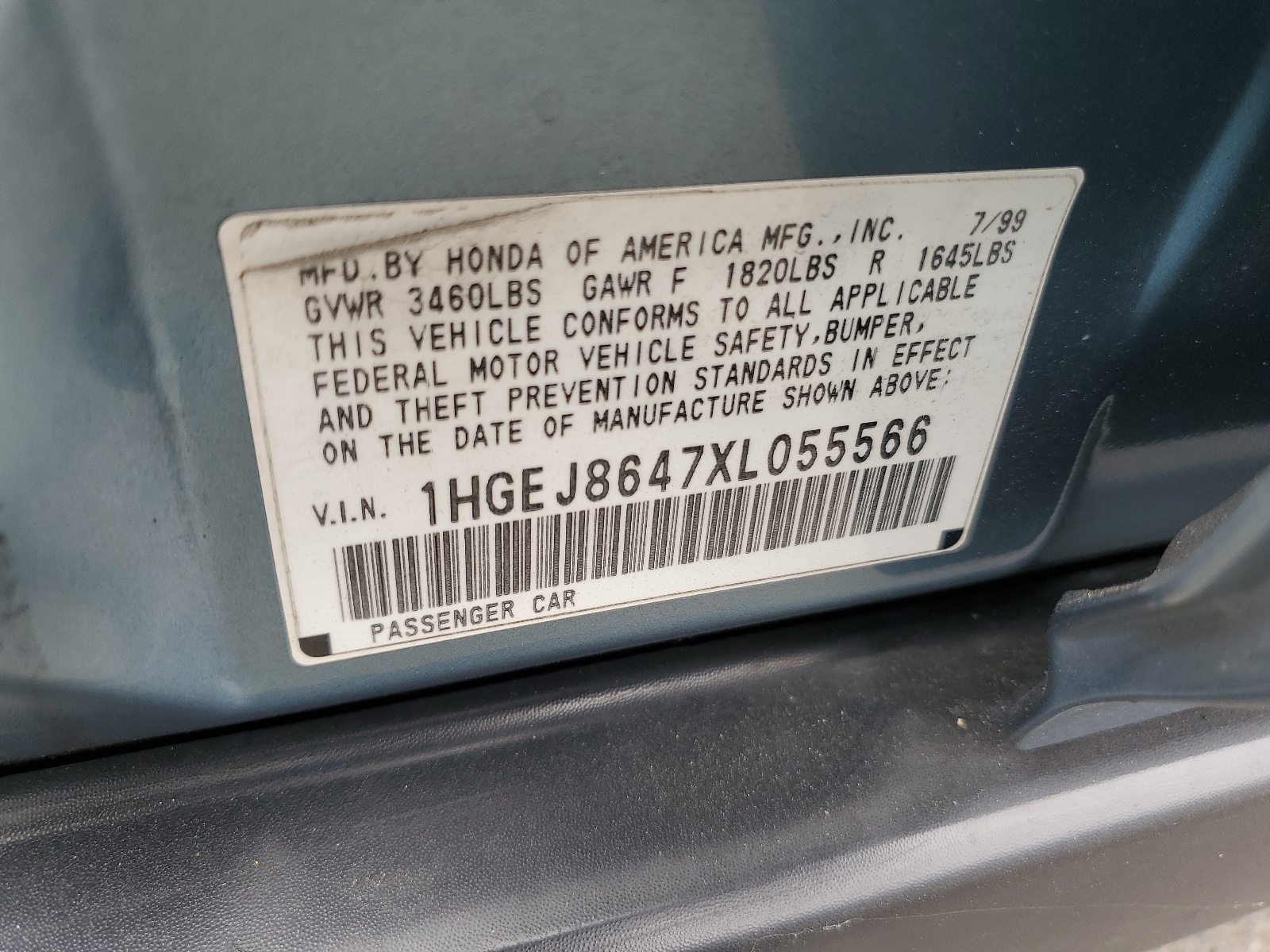 1HGEJ8647XL055566 1999 Honda Civic Ex