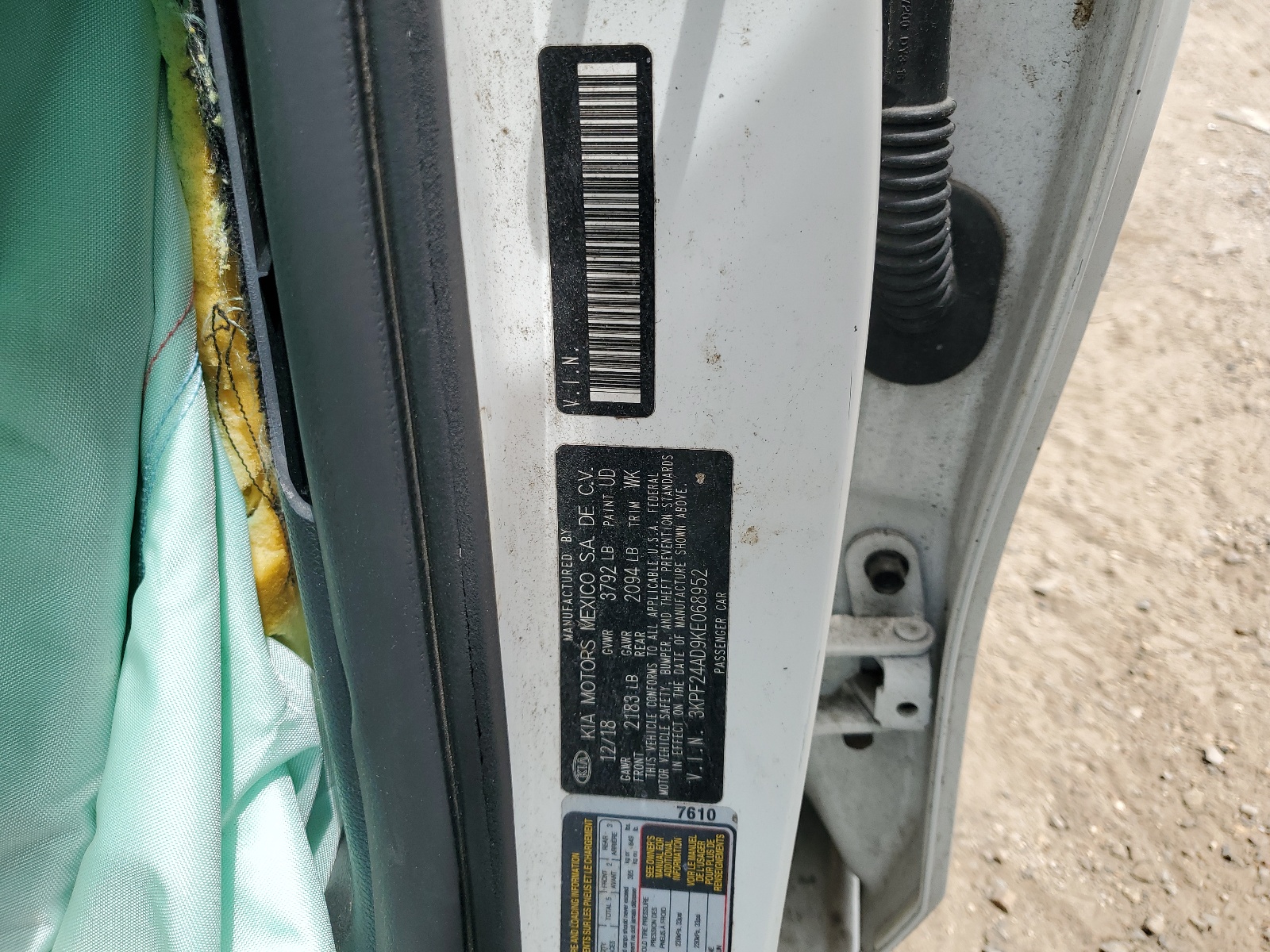 3KPF24AD9KE068952 2019 Kia Forte Fe