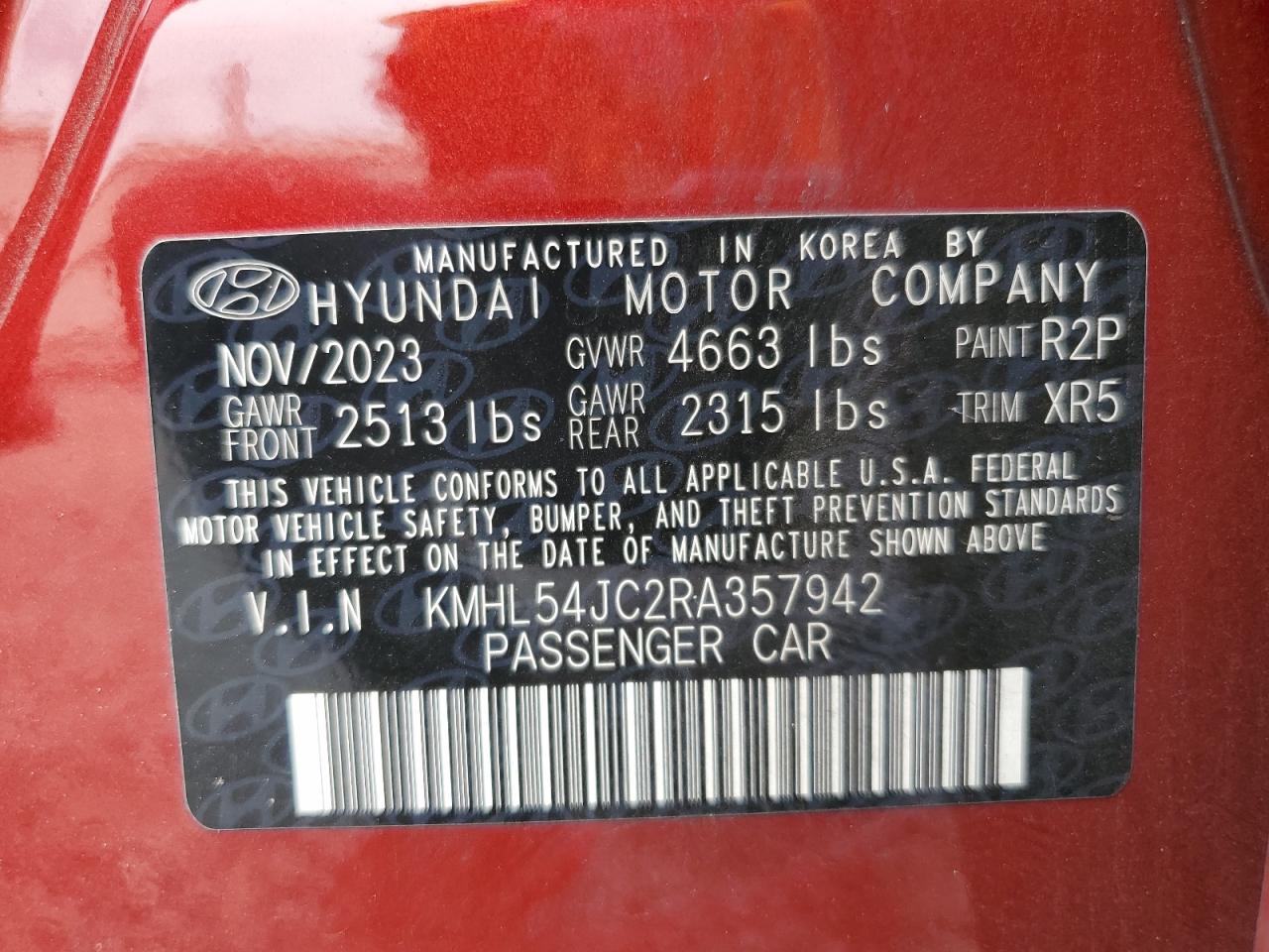 KMHL54JC2RA357942 2024 Hyundai Sonata N Line