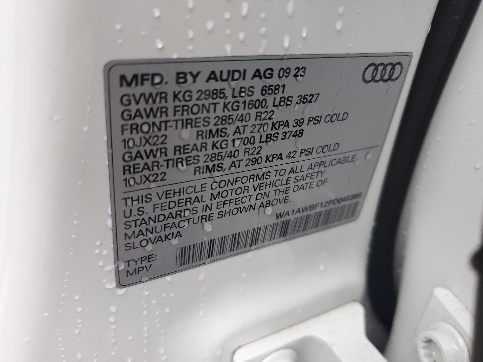 WA1AWBF12PD048398 2023 Audi Sq8 Premium Plus