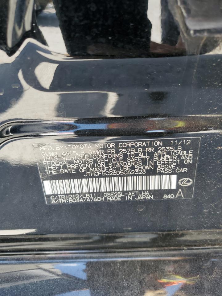 2013 Lexus Is 250 VIN: JTHCF5C26D5062323 Lot: 62712454