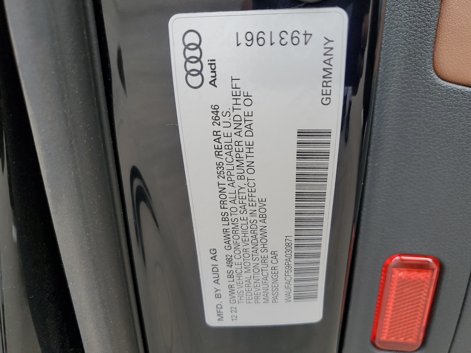 WAUFACF59PA030871 2023 Audi A5 Premium Plus 45