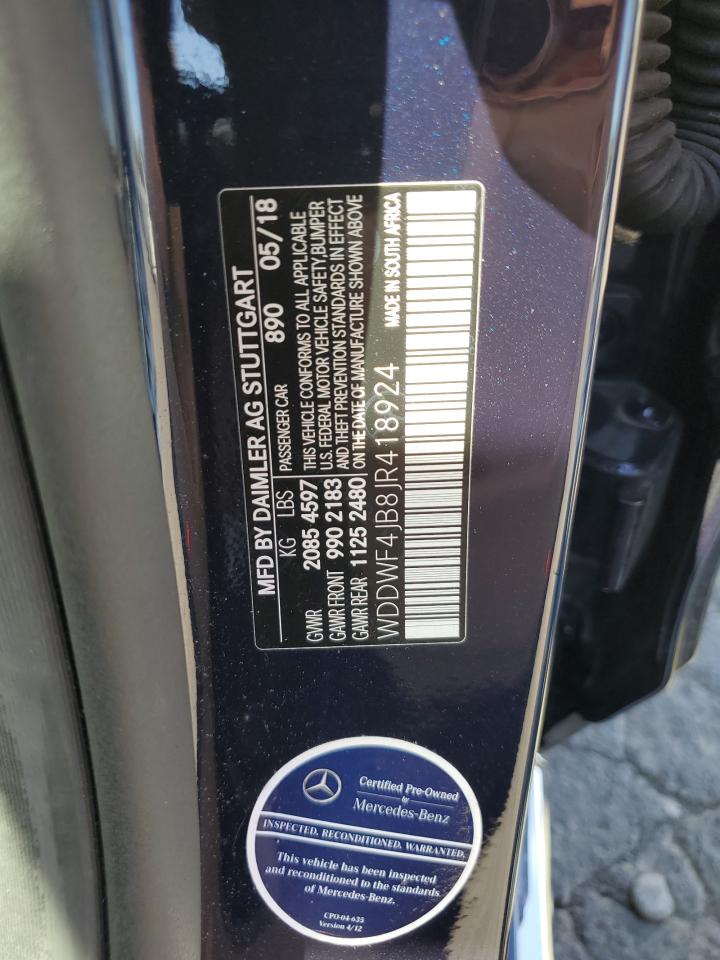 2018 Mercedes-Benz C 300 VIN: WDDWF4JB8JR418924 Lot: 63151584