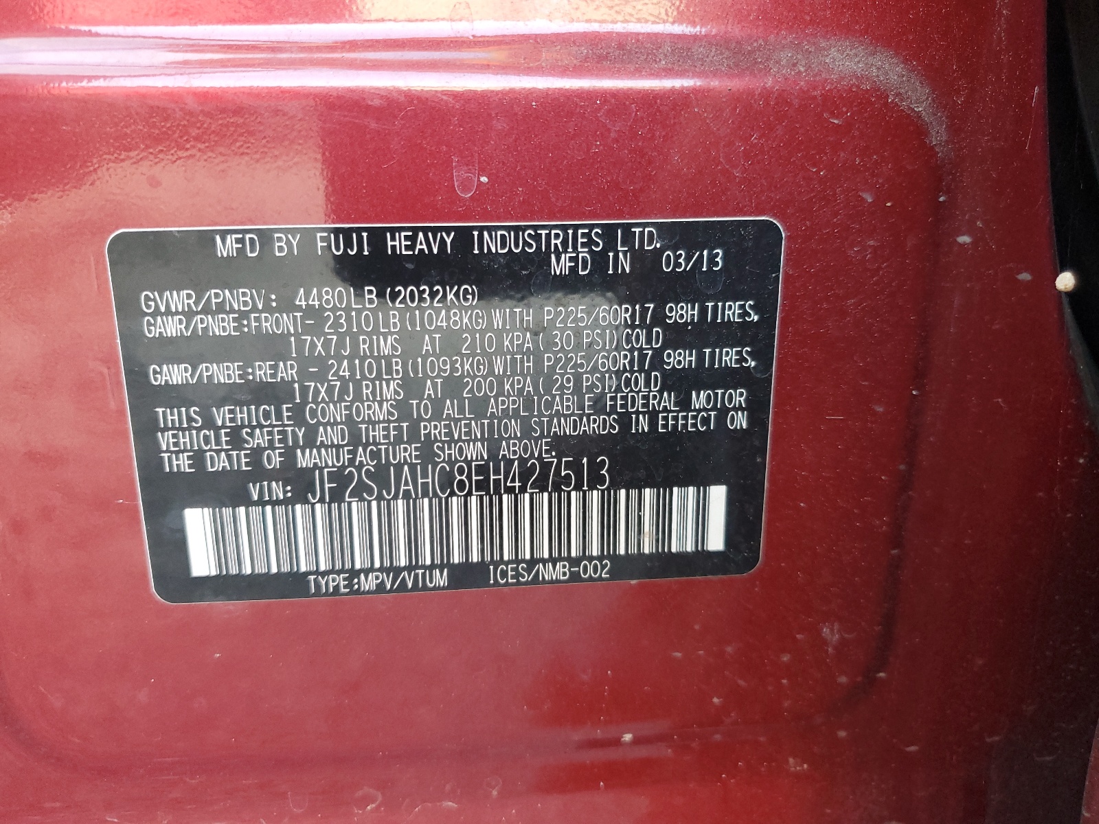 JF2SJAHC8EH427513 2014 Subaru Forester 2.5I Limited