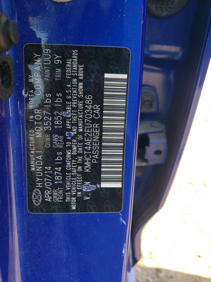 2014 Hyundai Accent Gls VIN: KMHCT4AE2EU703486 Lot: 61815254