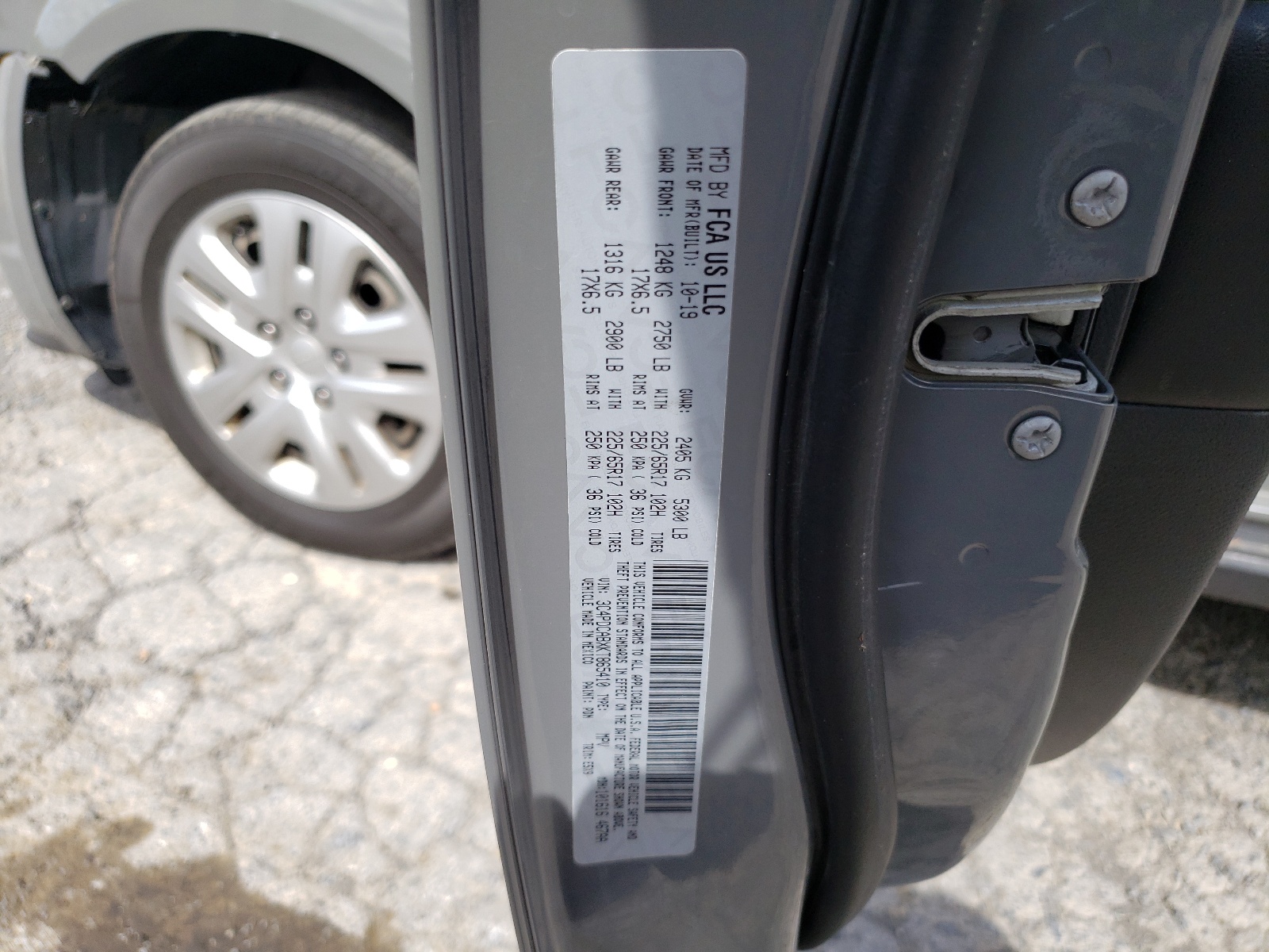 3C4PDCABXKT865410 2019 Dodge Journey Se