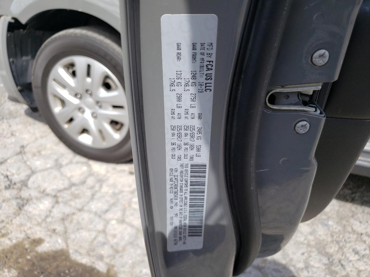 2019 Dodge Journey Se VIN: 3C4PDCABXKT865410 Lot: 61201204