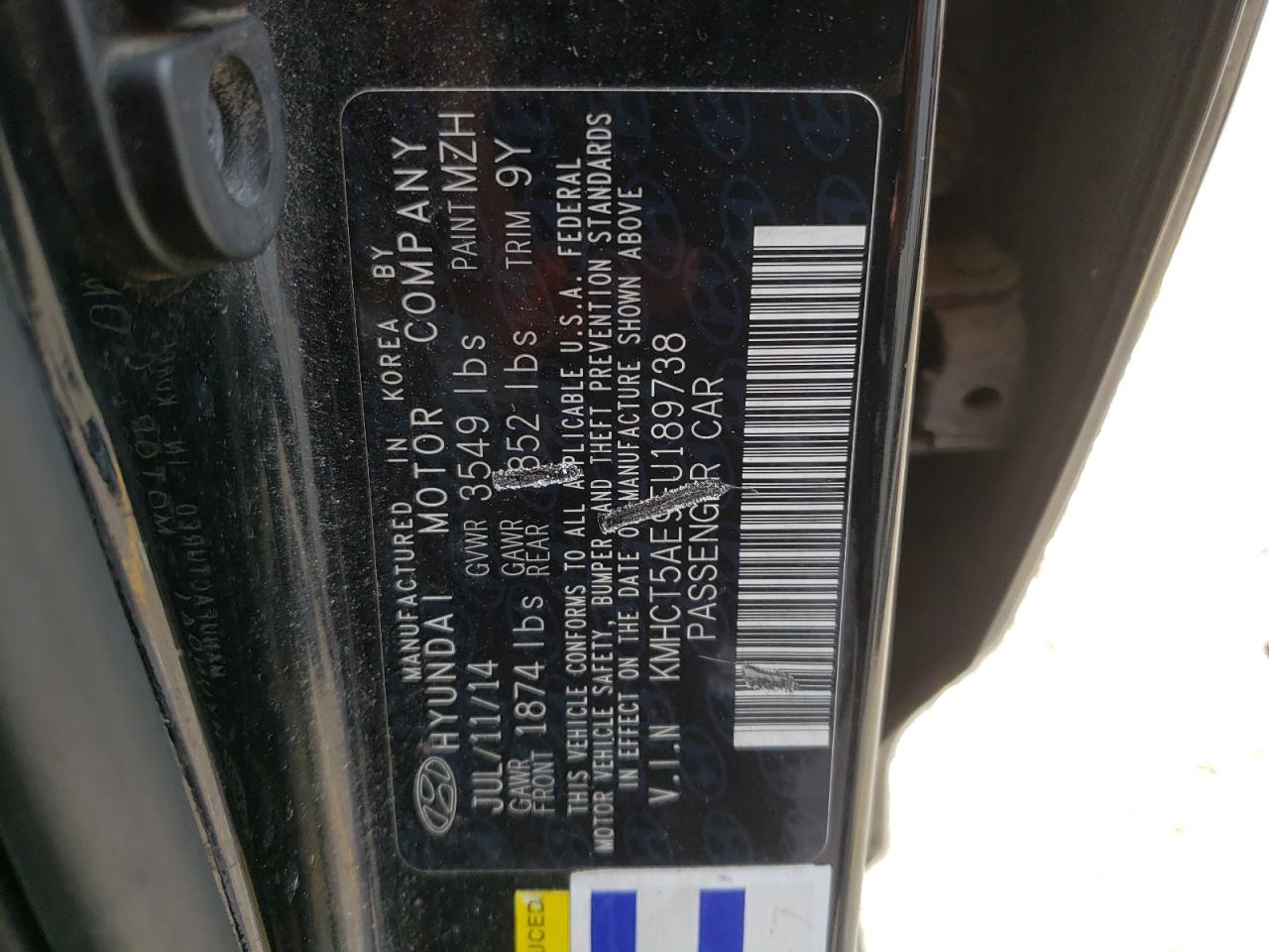 2014 Hyundai Accent Gls VIN: KMHCT5AE9EU189738 Lot: 62605144