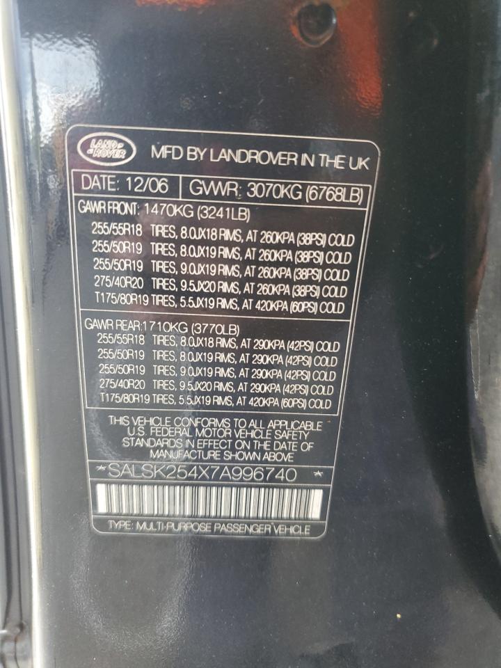 salsk254x7a996740 SALSK254X7A996740 2007 Land Rover Range Rover Sport Hse