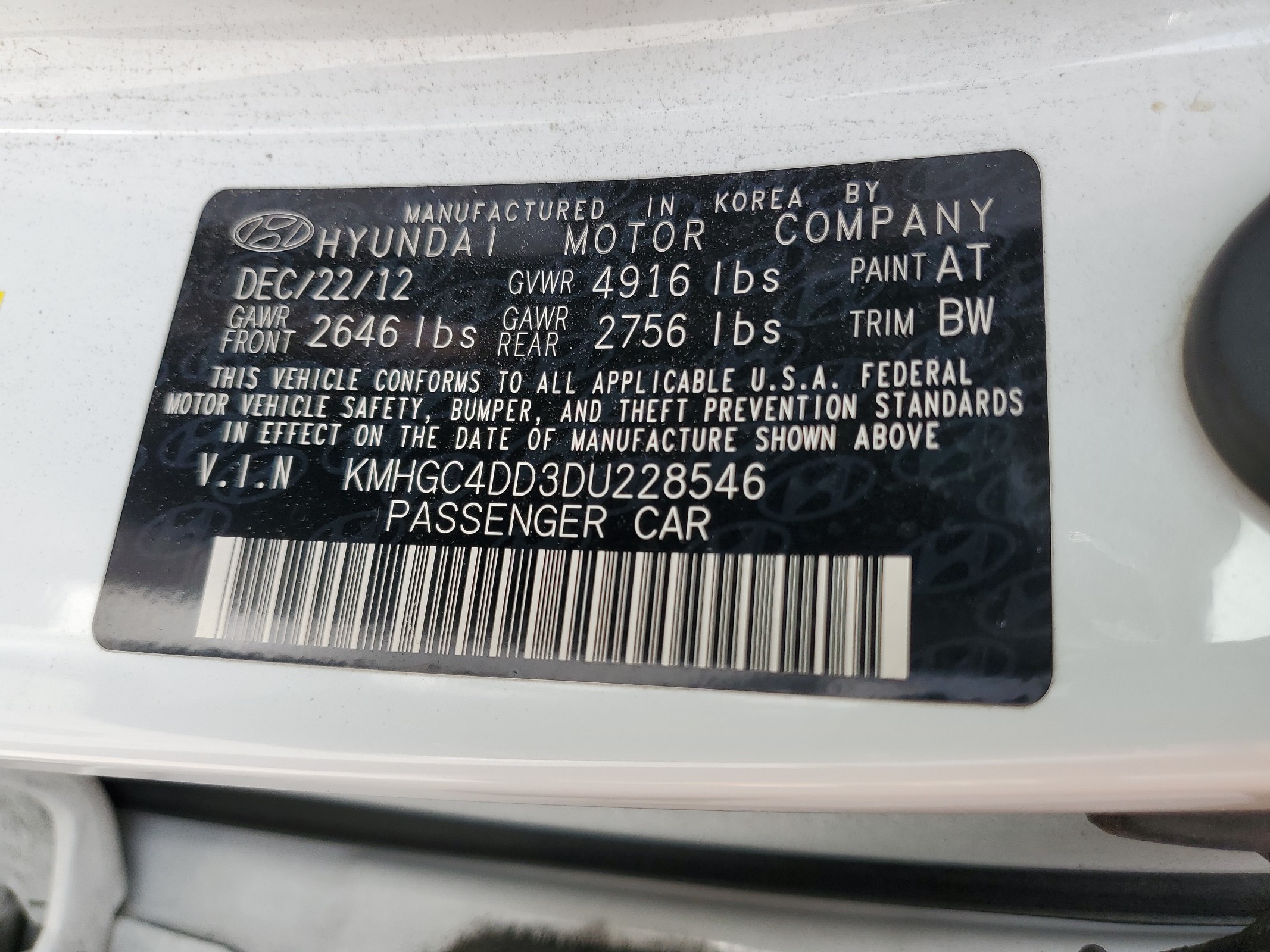 KMHGC4DD3DU228546 2013 Hyundai Genesis 3.8L