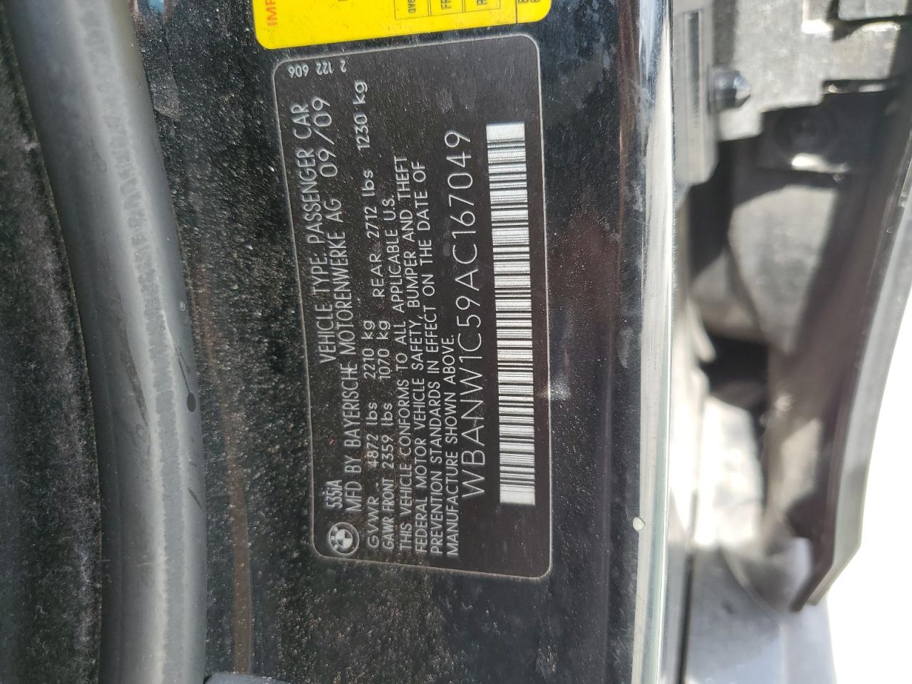 2010 BMW 535 I VIN: WBANW1C59AC167049 Lot: 62347404