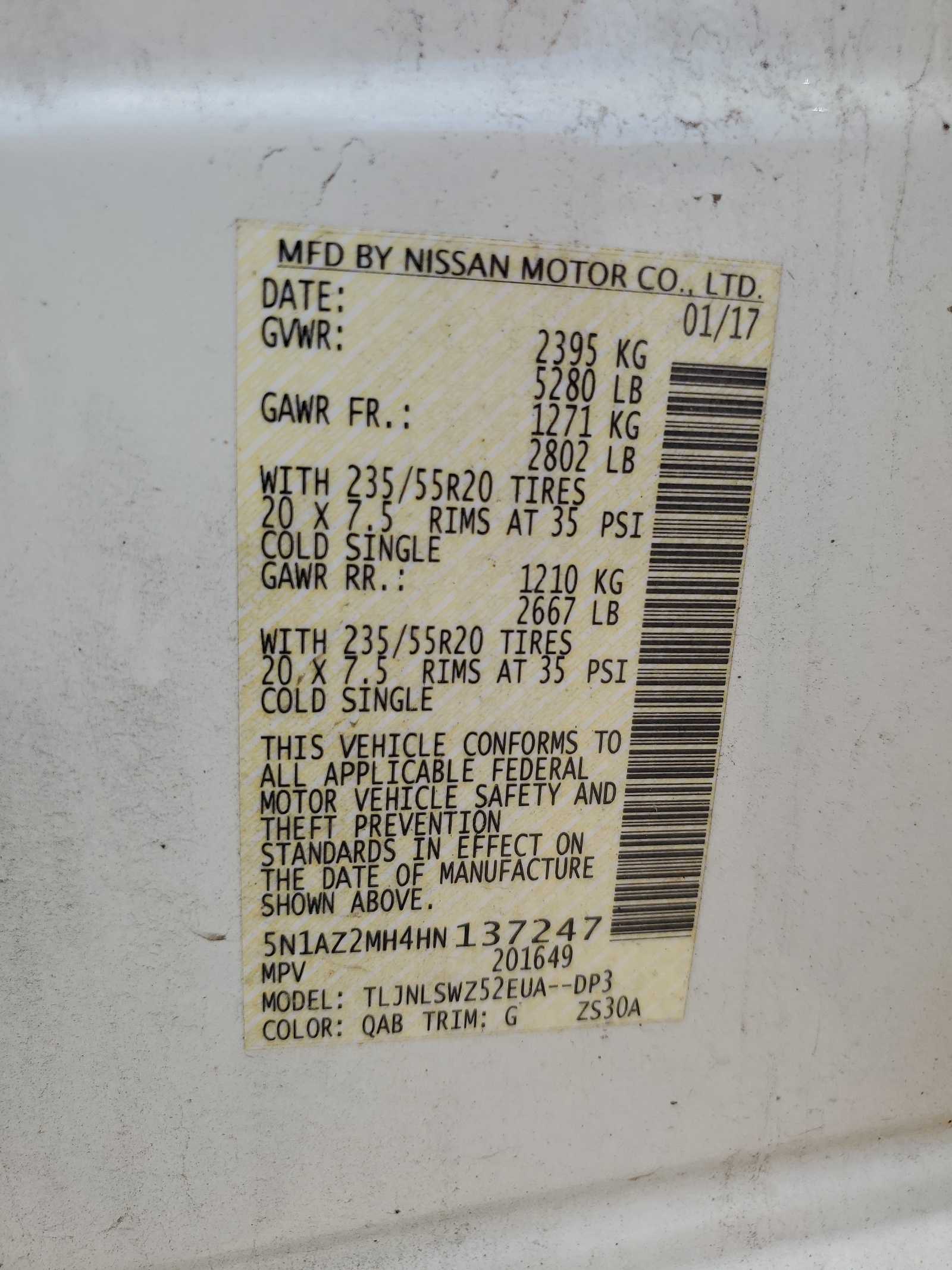 5N1AZ2MH4HN137247 2017 Nissan Murano S