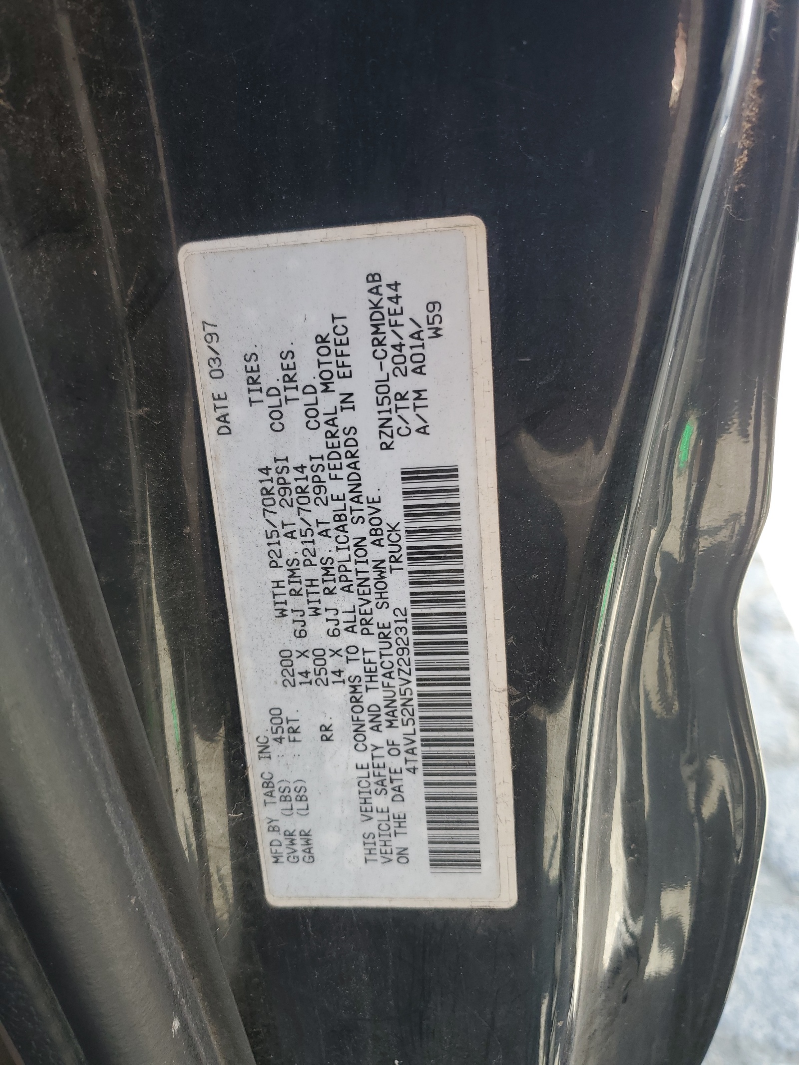 4TAVL52N5VZ292312 1997 Toyota Tacoma Xtracab