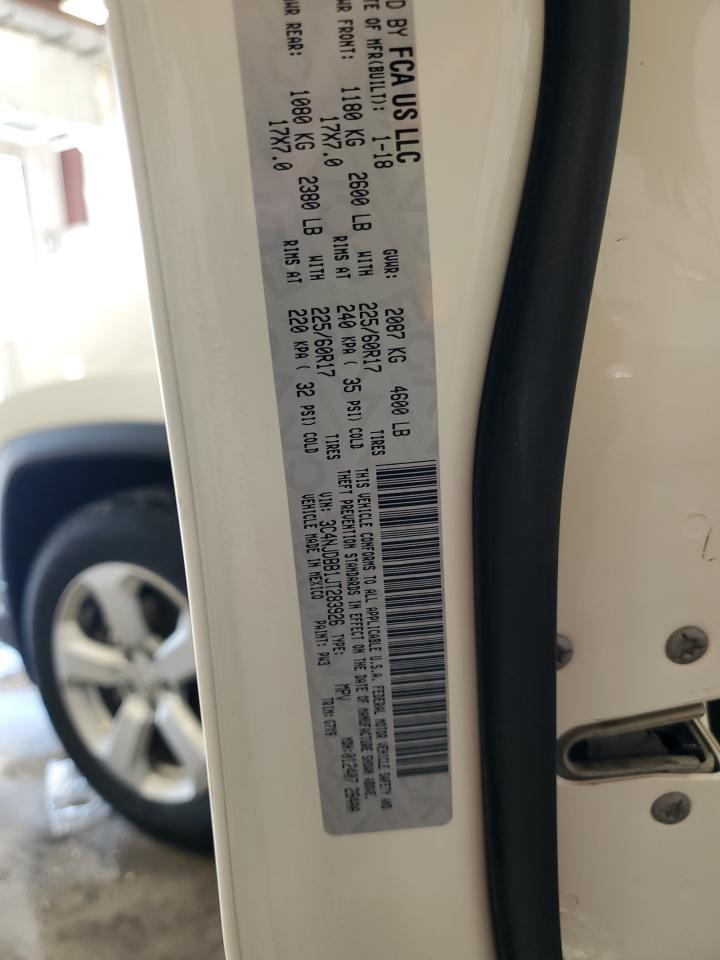 2018 Jeep Compass Latitude VIN: 3C4NJDBB1JT283926 Lot: 60959314