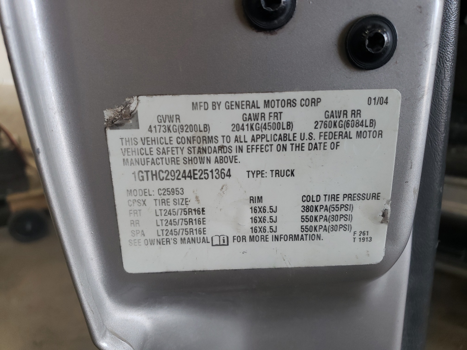 1GTHC29244E251364 2004 GMC Sierra C2500 Heavy Duty