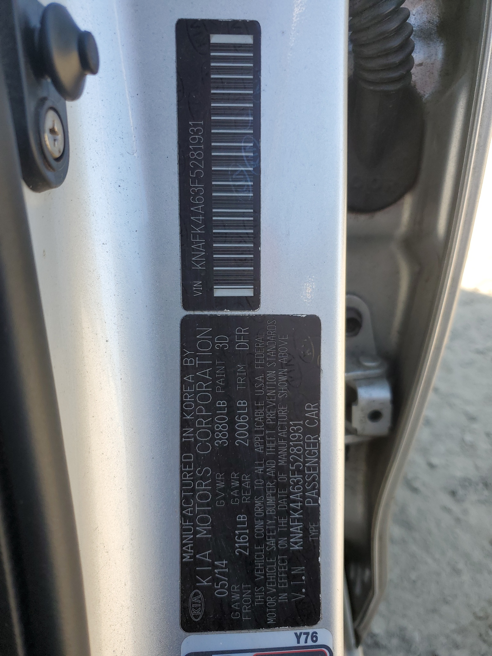 KNAFK4A63F5281931 2015 Kia Forte Lx