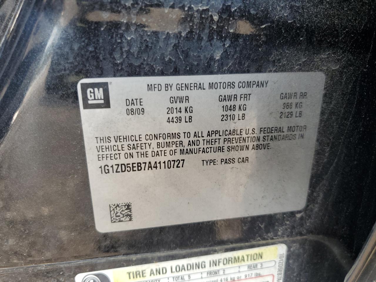 2010 Chevrolet Malibu 2Lt VIN: 1G1ZD5EB7A4110727 Lot: 60265414