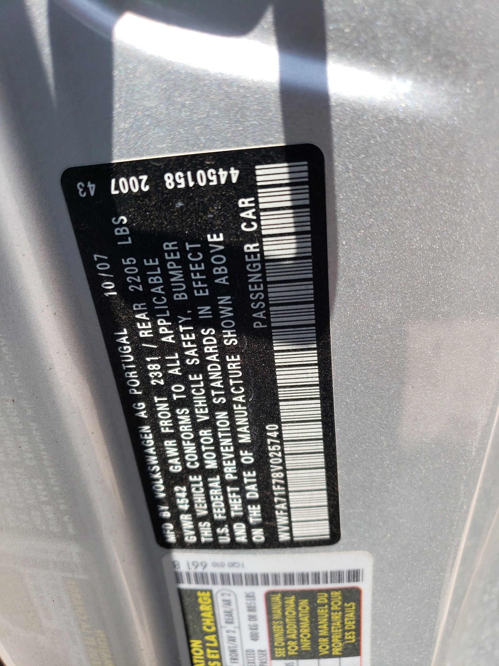 WVWFA71F78V025740 2008 Volkswagen Eos Lux