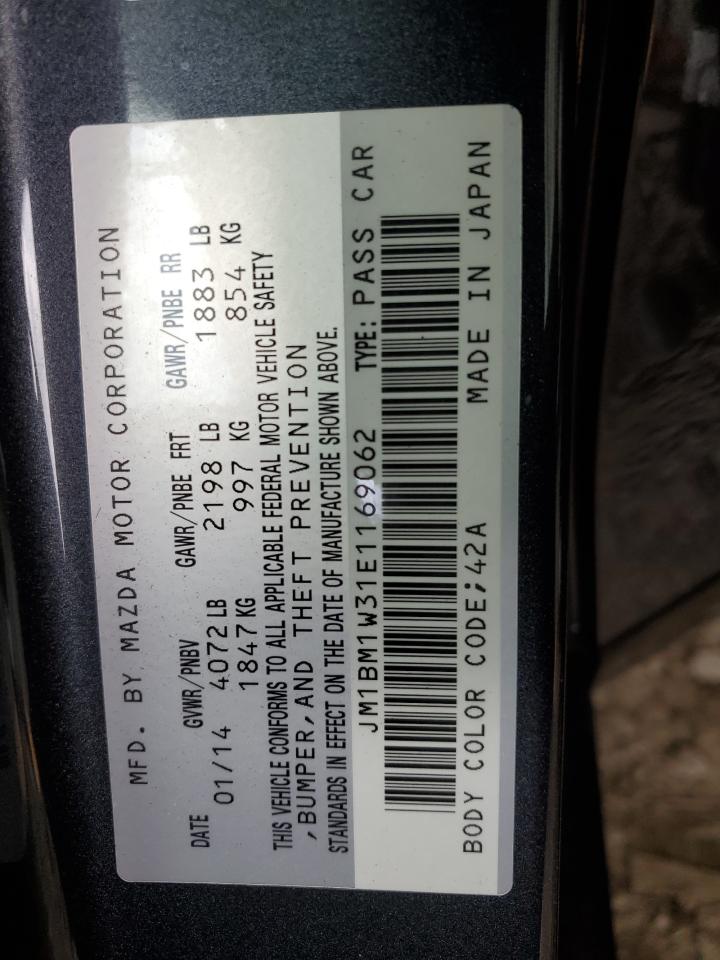 2014 Mazda 3 Grand Touring VIN: JM1BM1W31E1169062 Lot: 63684784