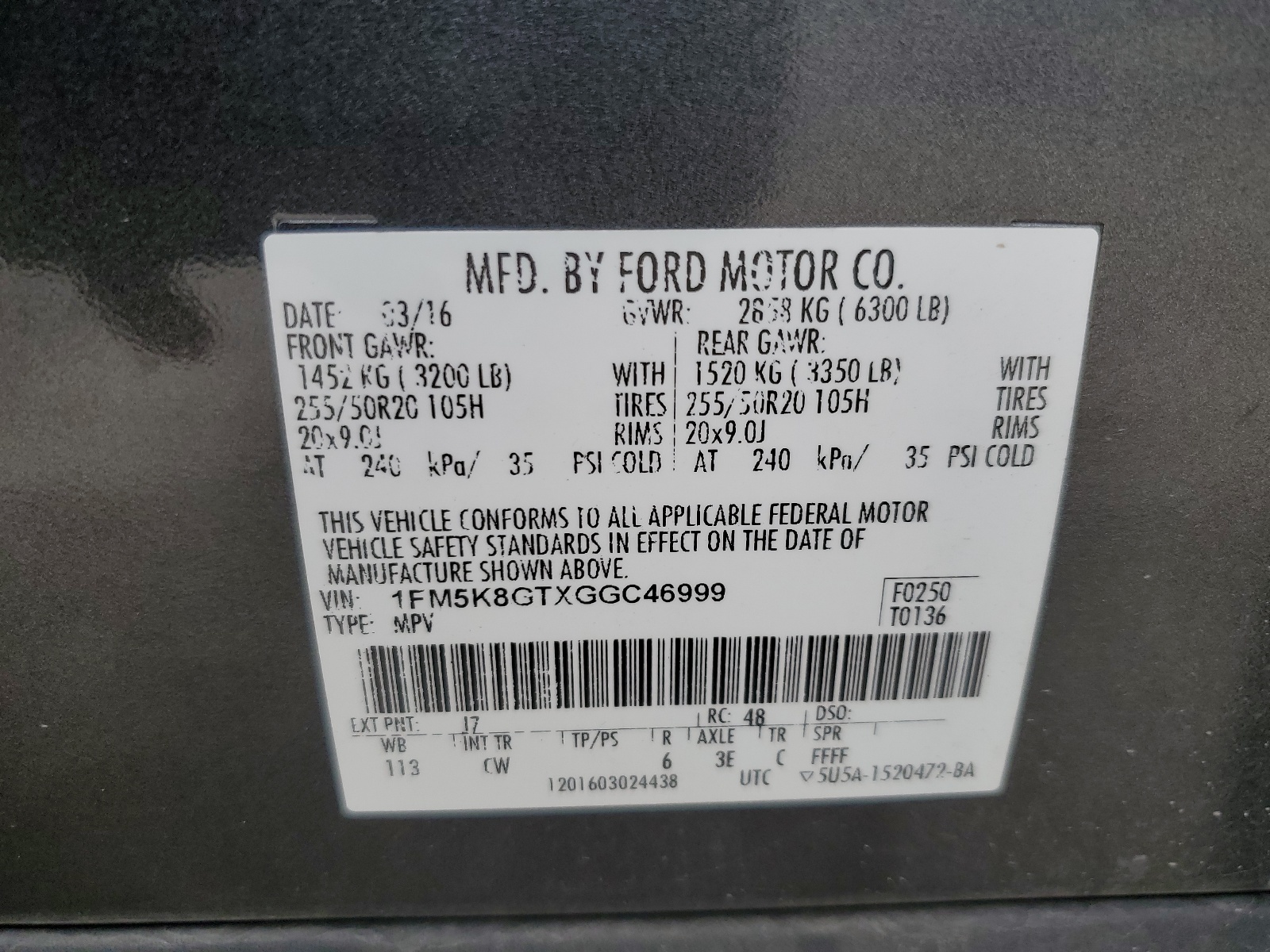 1FM5K8GTXGGC46999 2016 Ford Explorer Sport