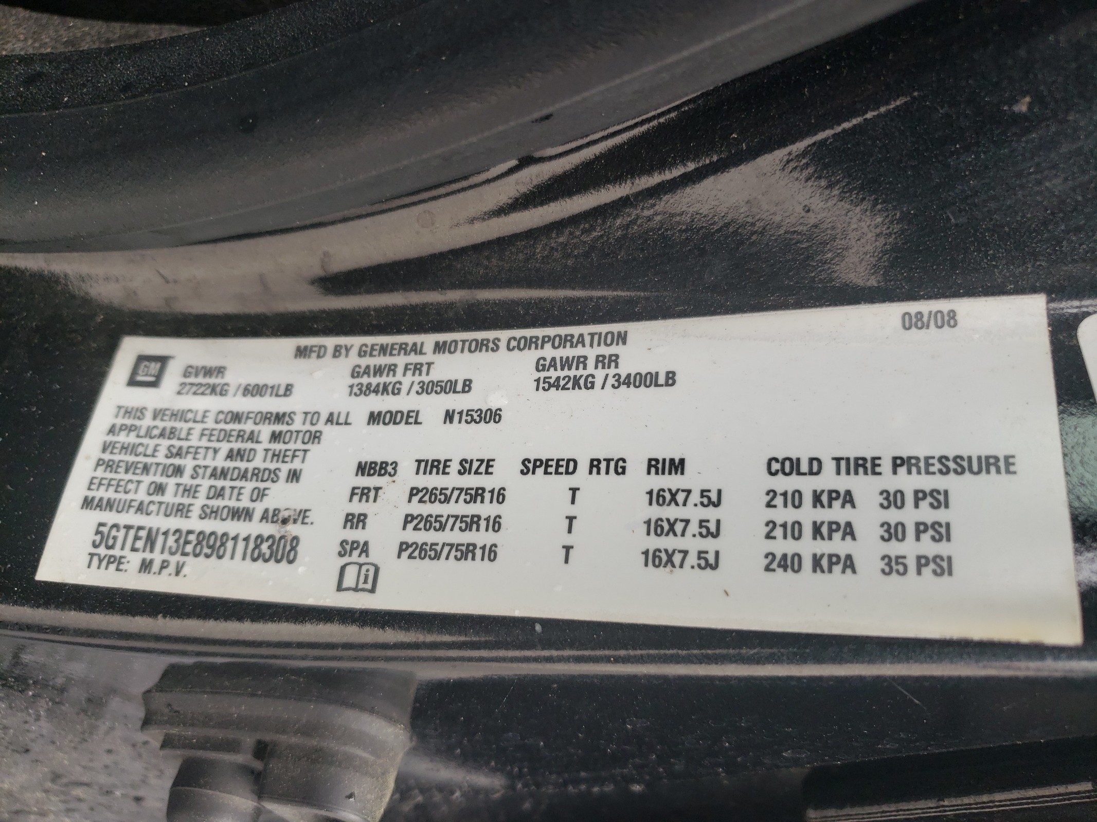 5GTEN13E898118308 2009 Hummer H3