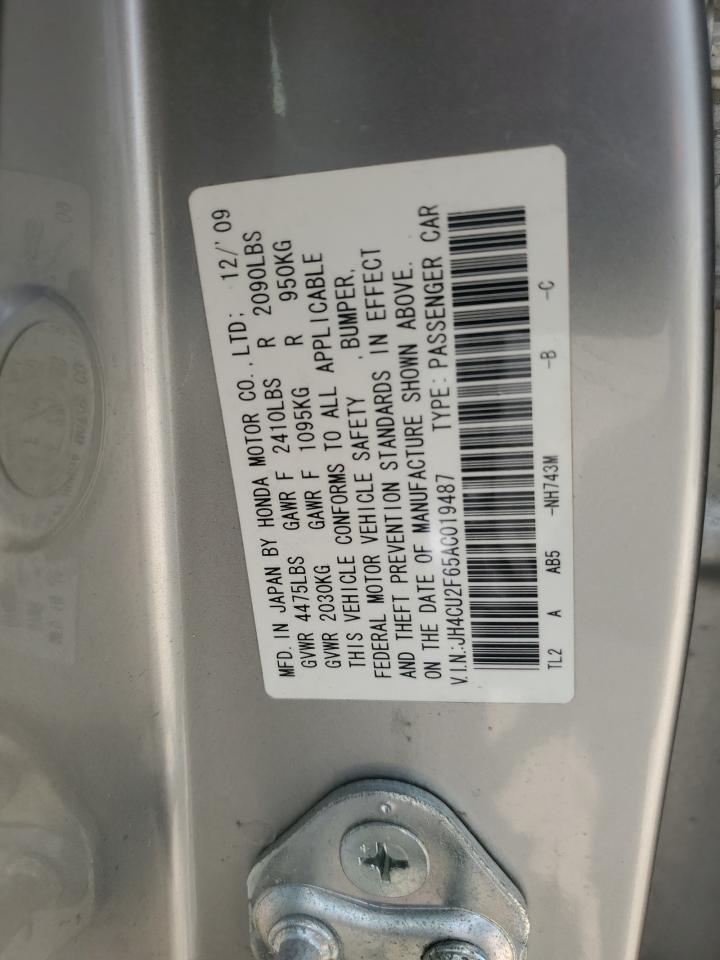 2010 Acura Tsx VIN: JH4CU2F65AC019487 Lot: 64159774