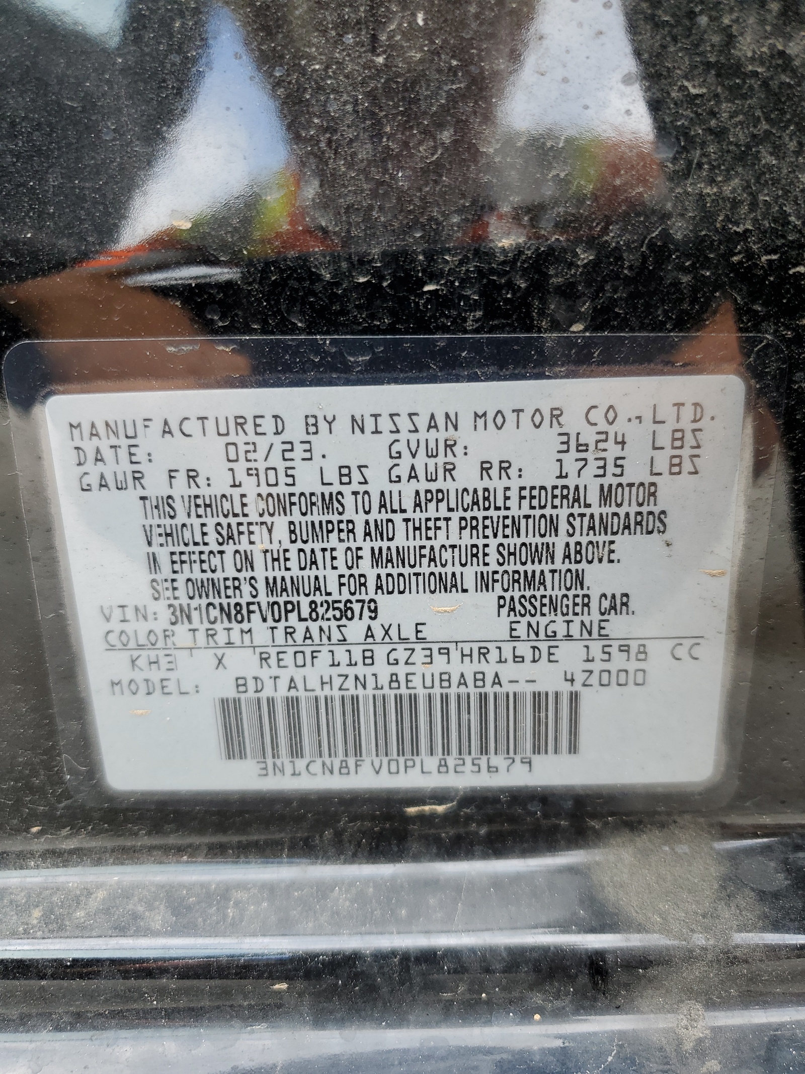 3N1CN8FV0PL825679 2023 Nissan Versa Sr