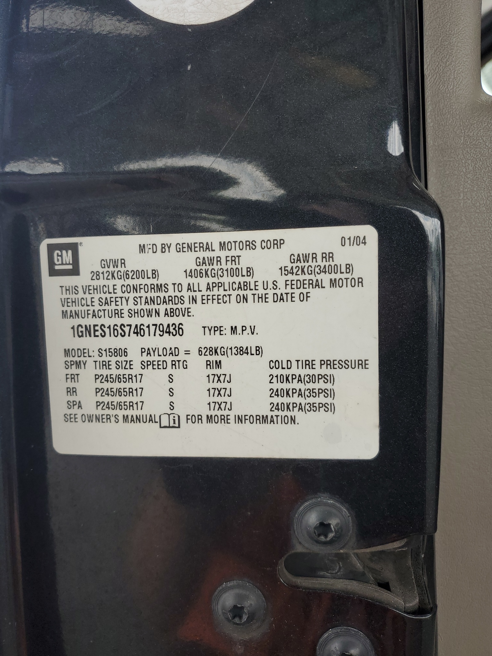 1GNES16S746179436 2004 Chevrolet Trailblazer Ext Ls