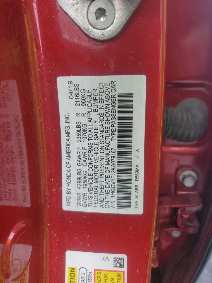 1HGCV1F12KA079187 2019 Honda Accord Lx