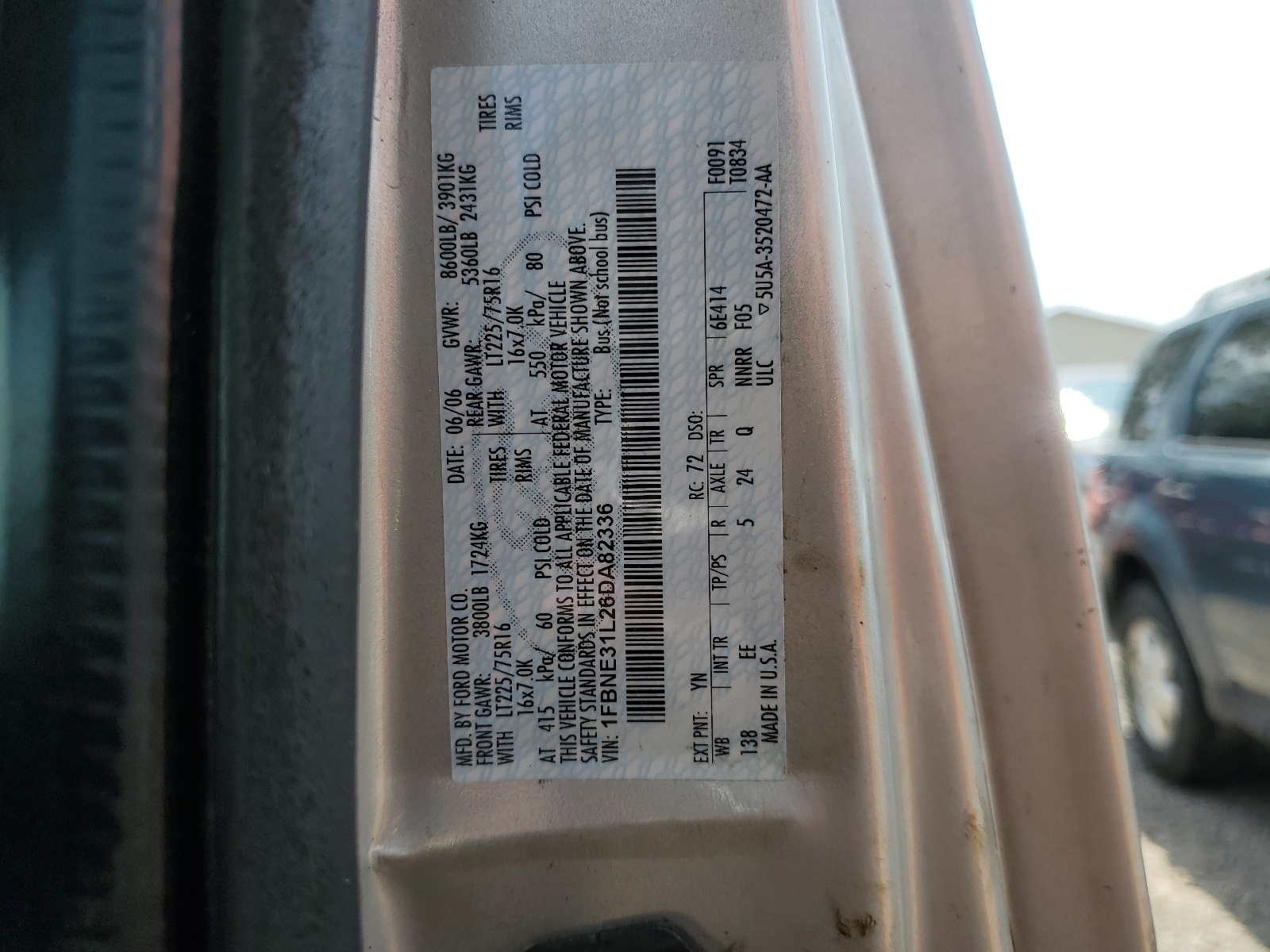 1FBNE31L26DA82336 2006 Ford Econoline E350 Super Duty Wagon