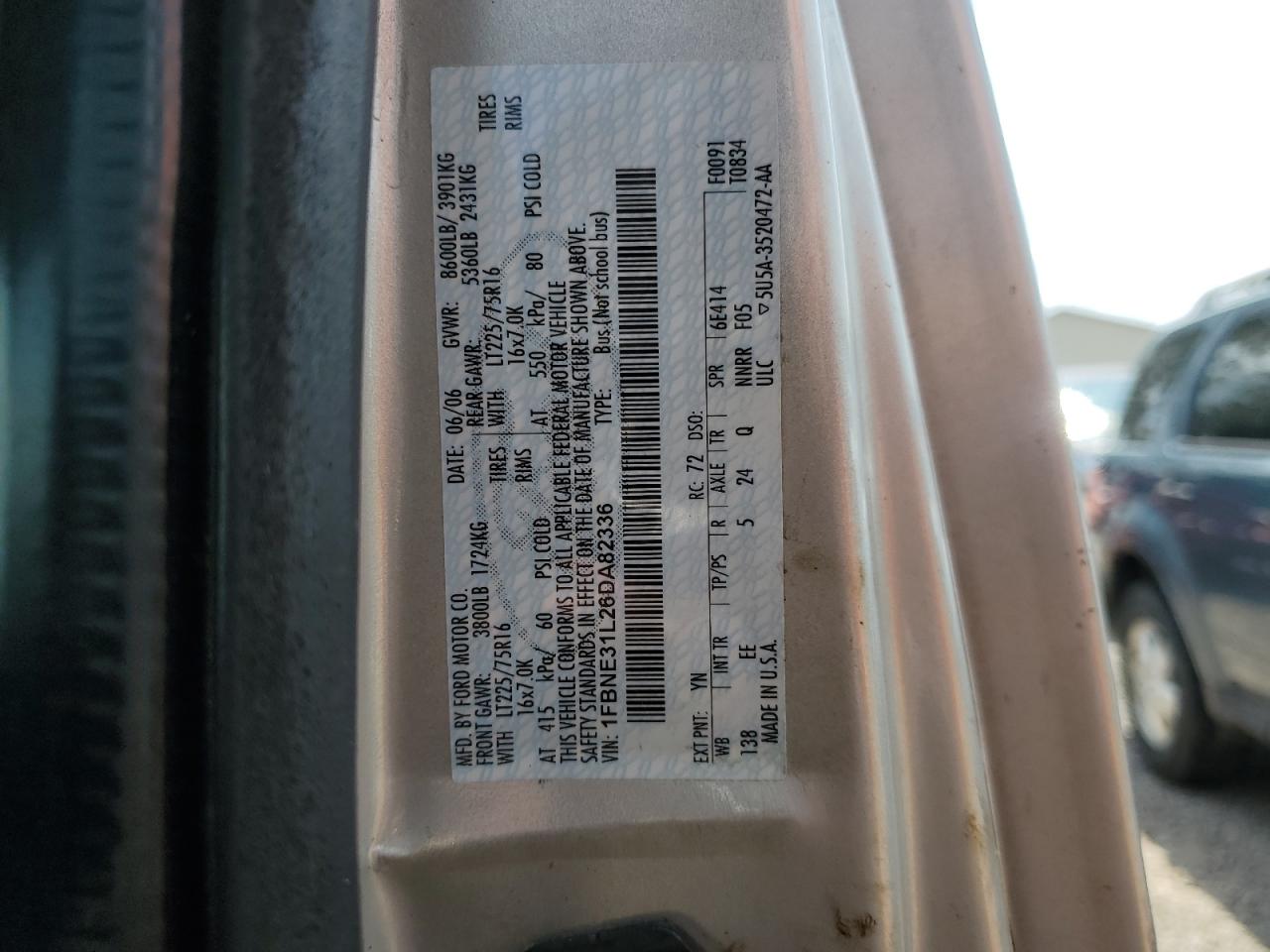 2006 Ford Econoline E350 Super Duty Wagon VIN: 1FBNE31L26DA82336 Lot: 65209754