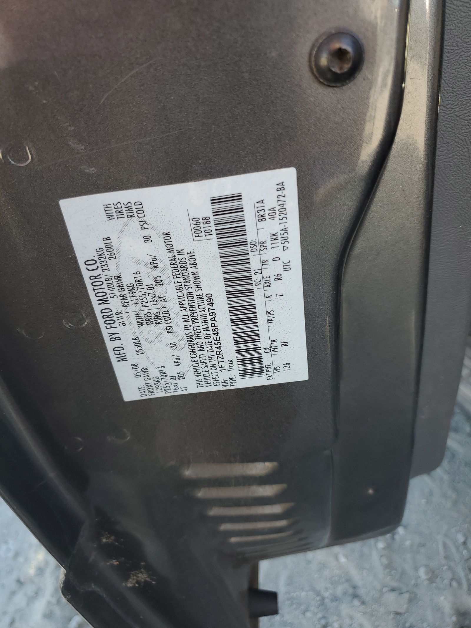 1FTZR45E48PA97490 2008 Ford Ranger Super Cab