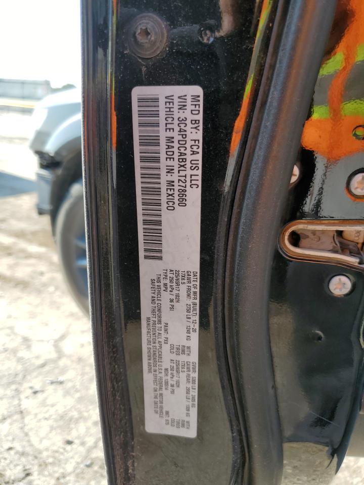 2020 Dodge Journey Se VIN: 3C4PDCABXLT278660 Lot: 61857624