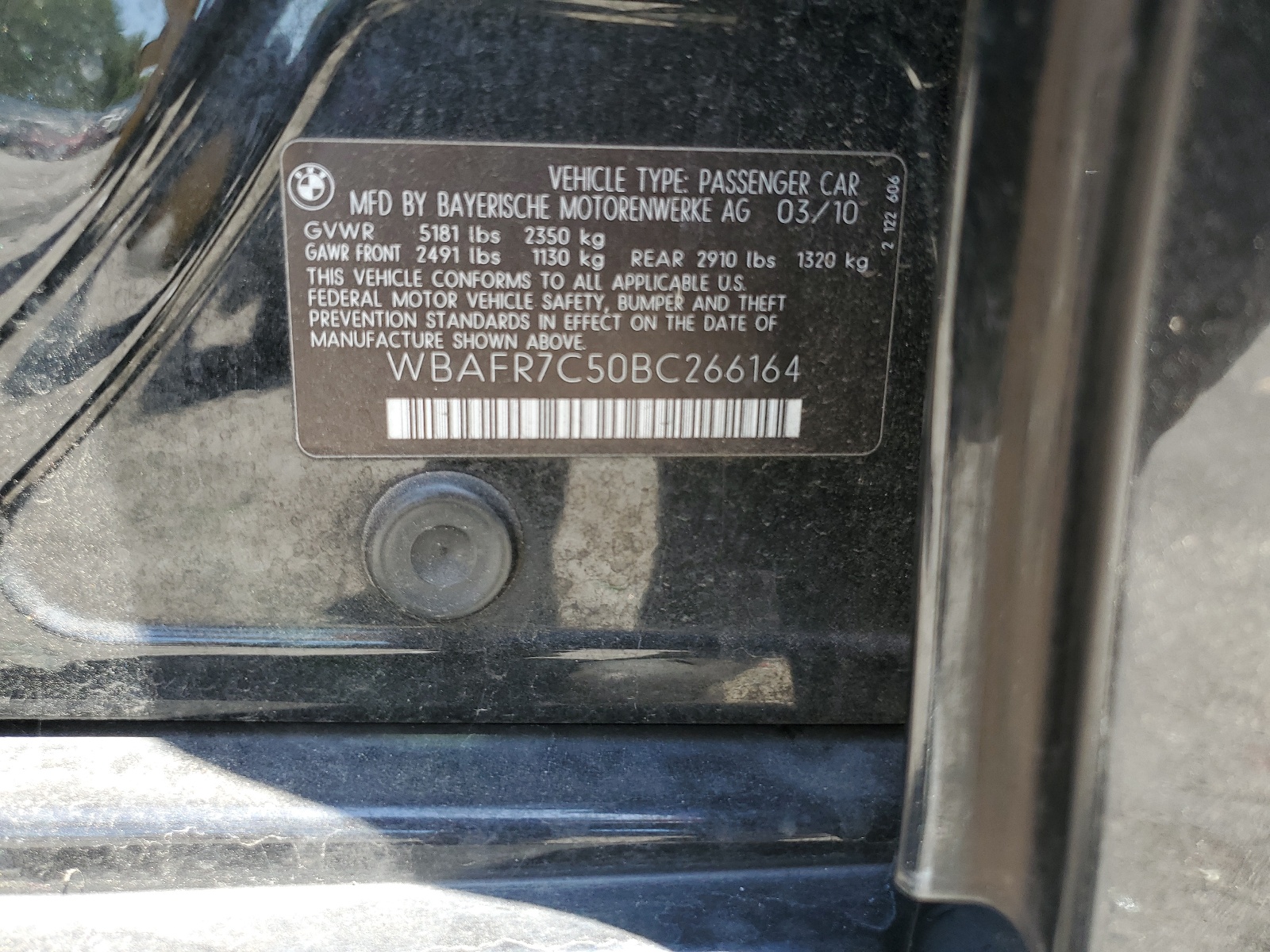 WBAFR7C50BC266164 2011 BMW 535 I