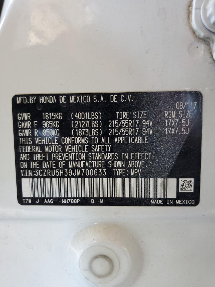 2018 Honda Hr-V Lx VIN: 3CZRU5H39JM700633 Lot: 63228884