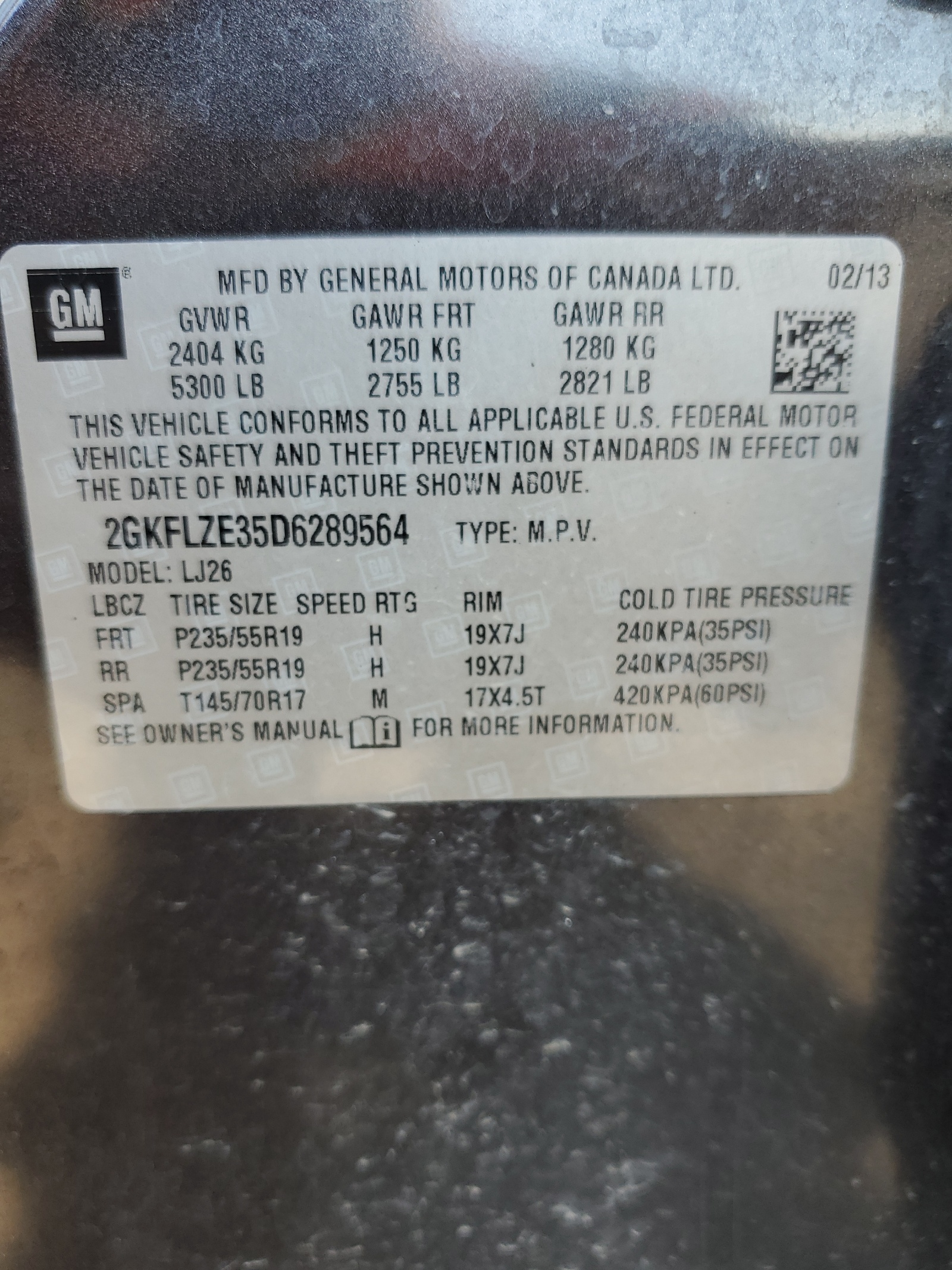 2GKFLZE35D6289564 2013 GMC Terrain Denali