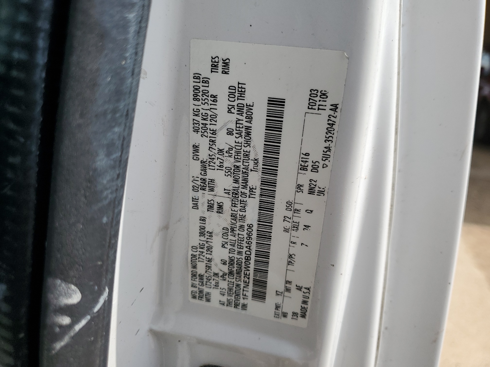 1FTNE2EW0BDA69606 2011 Ford Econoline E250 Van