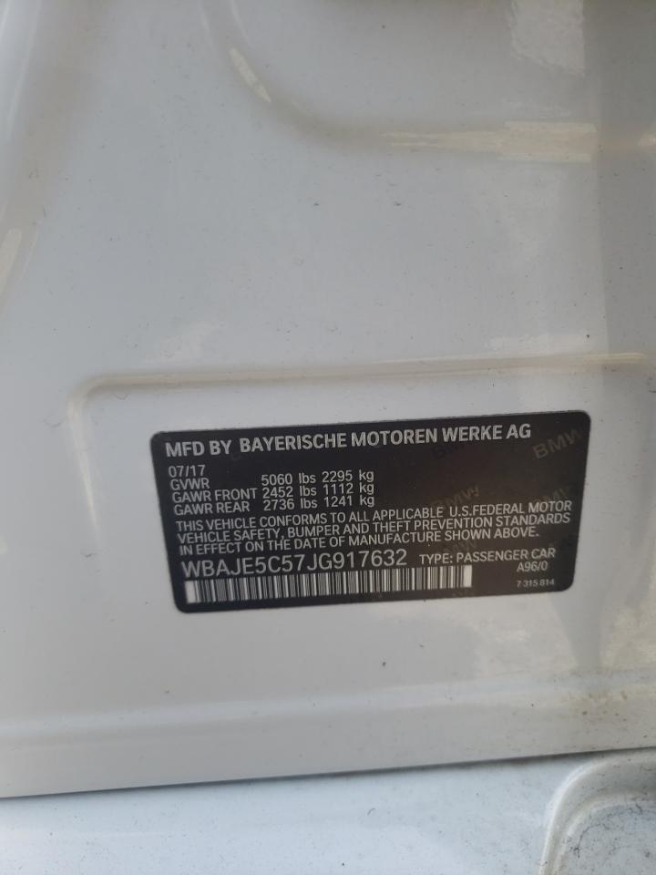 2018 BMW 540 I VIN: WBAJE5C57JG917632 Lot: 60921994