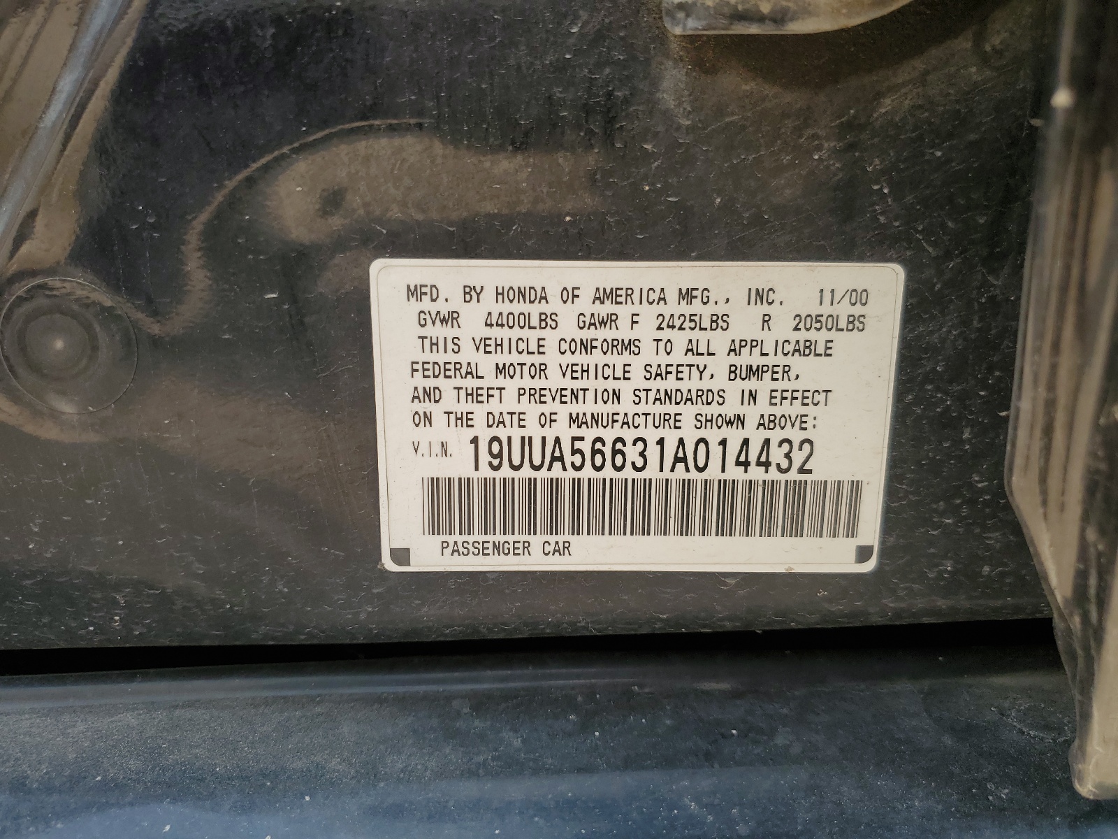 19UUA56631A014432 2001 Acura 3.2Tl