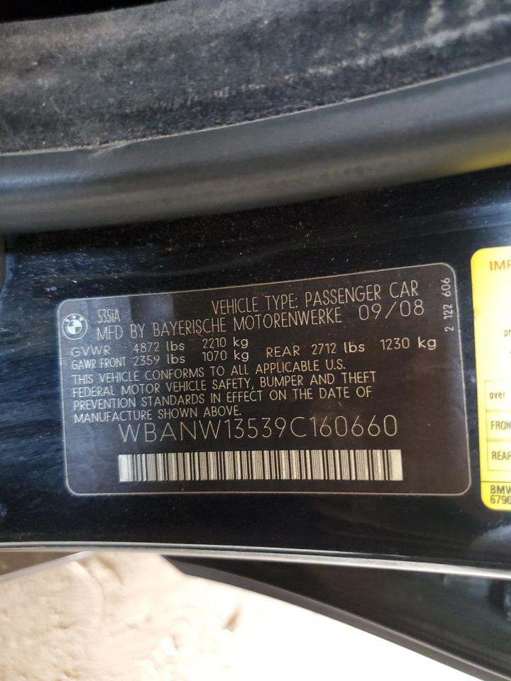 2009 BMW 535 I VIN: WBANW13539C160660 Lot: 62869594