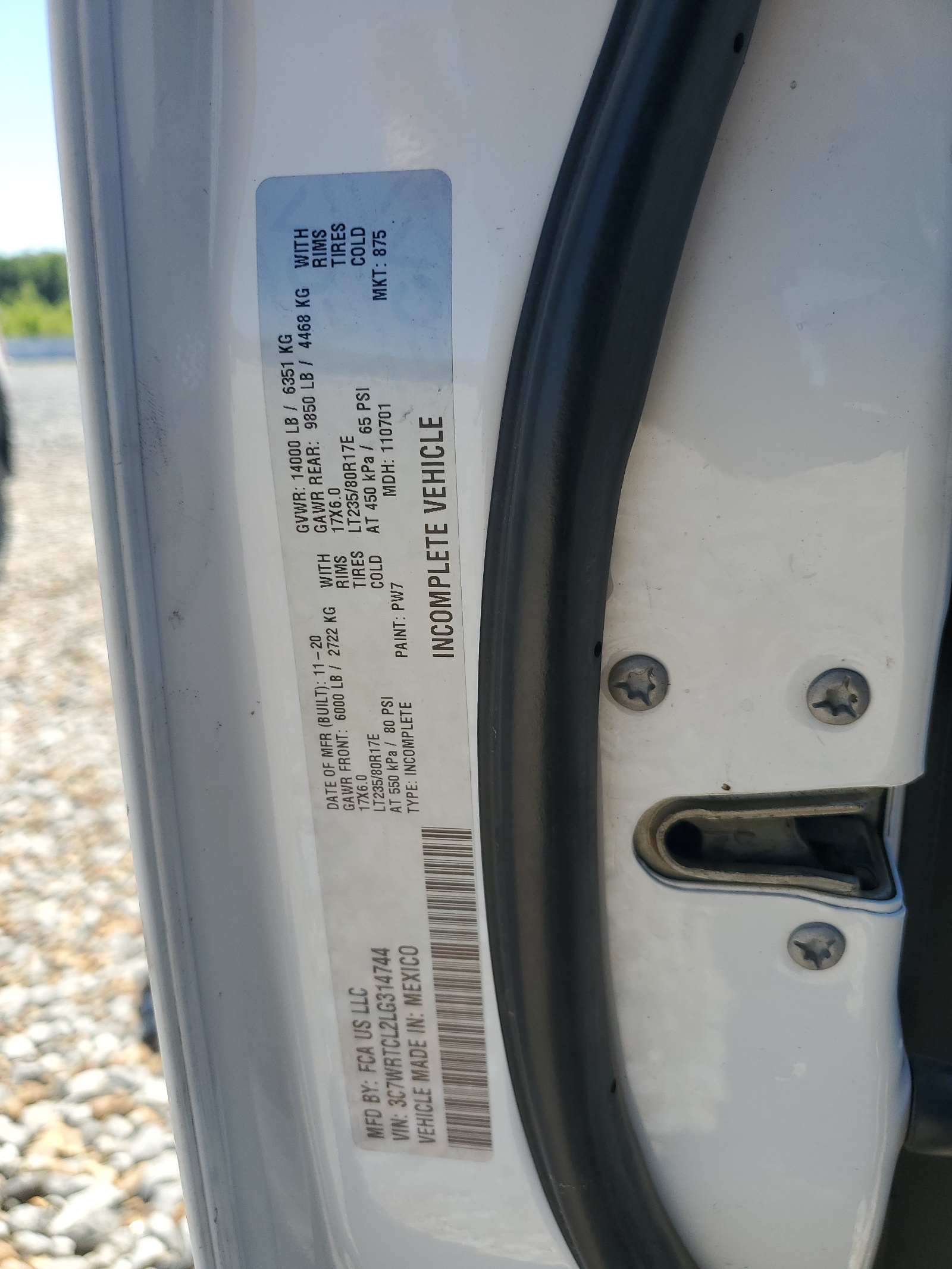 3C7WRTCL2LG314744 2020 Ram 3500