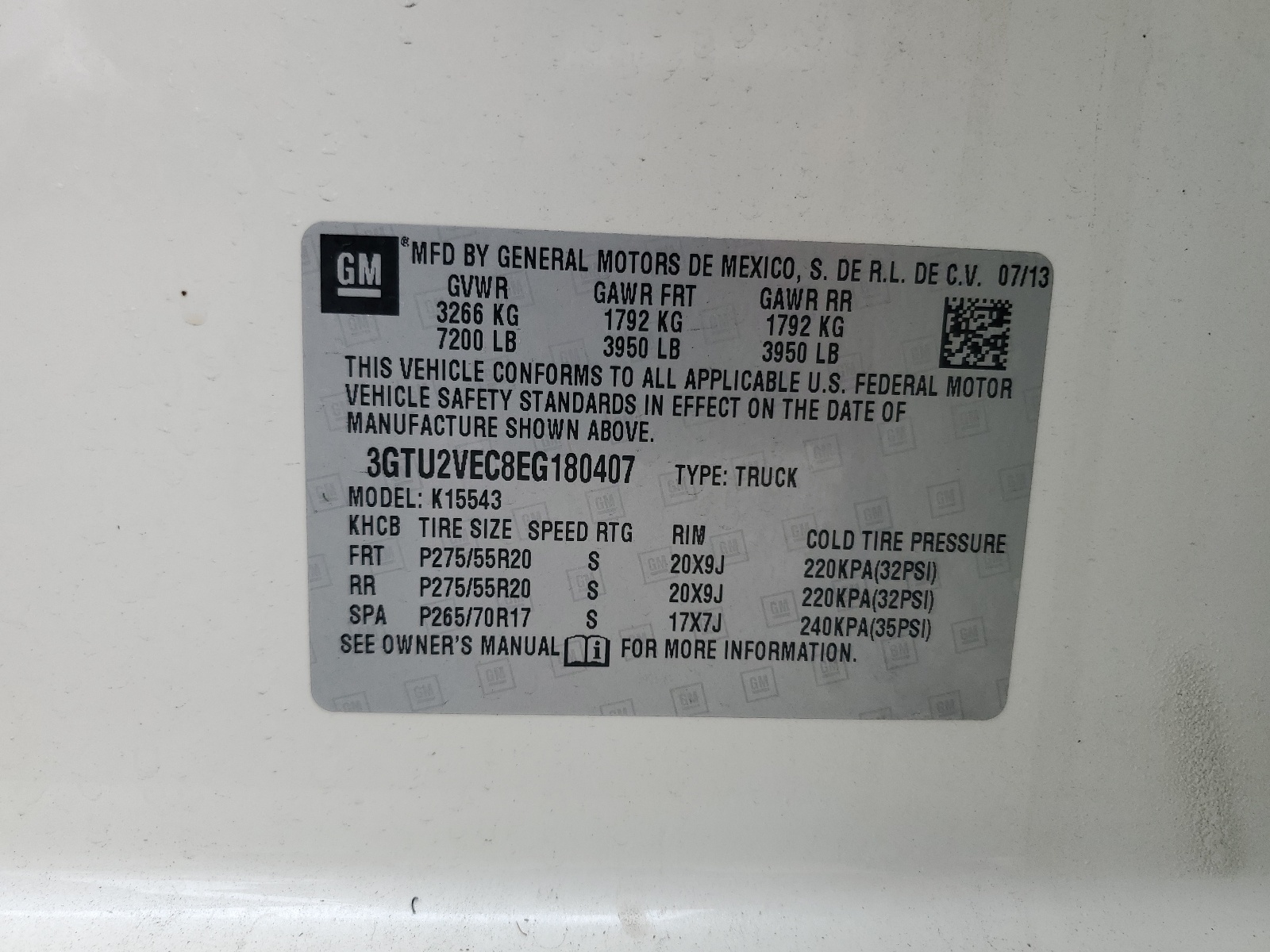 3GTU2VEC8EG180407 2014 GMC Sierra K1500 Slt