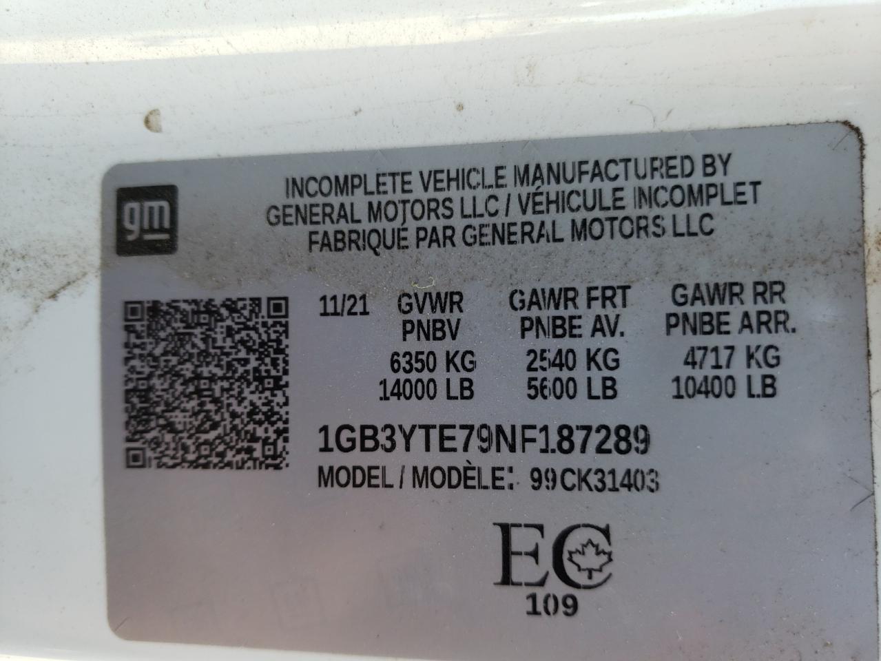 2022 Chevrolet Silverado K3500 Lt VIN: 1GB3YTE79NF187289 Lot: 62287584