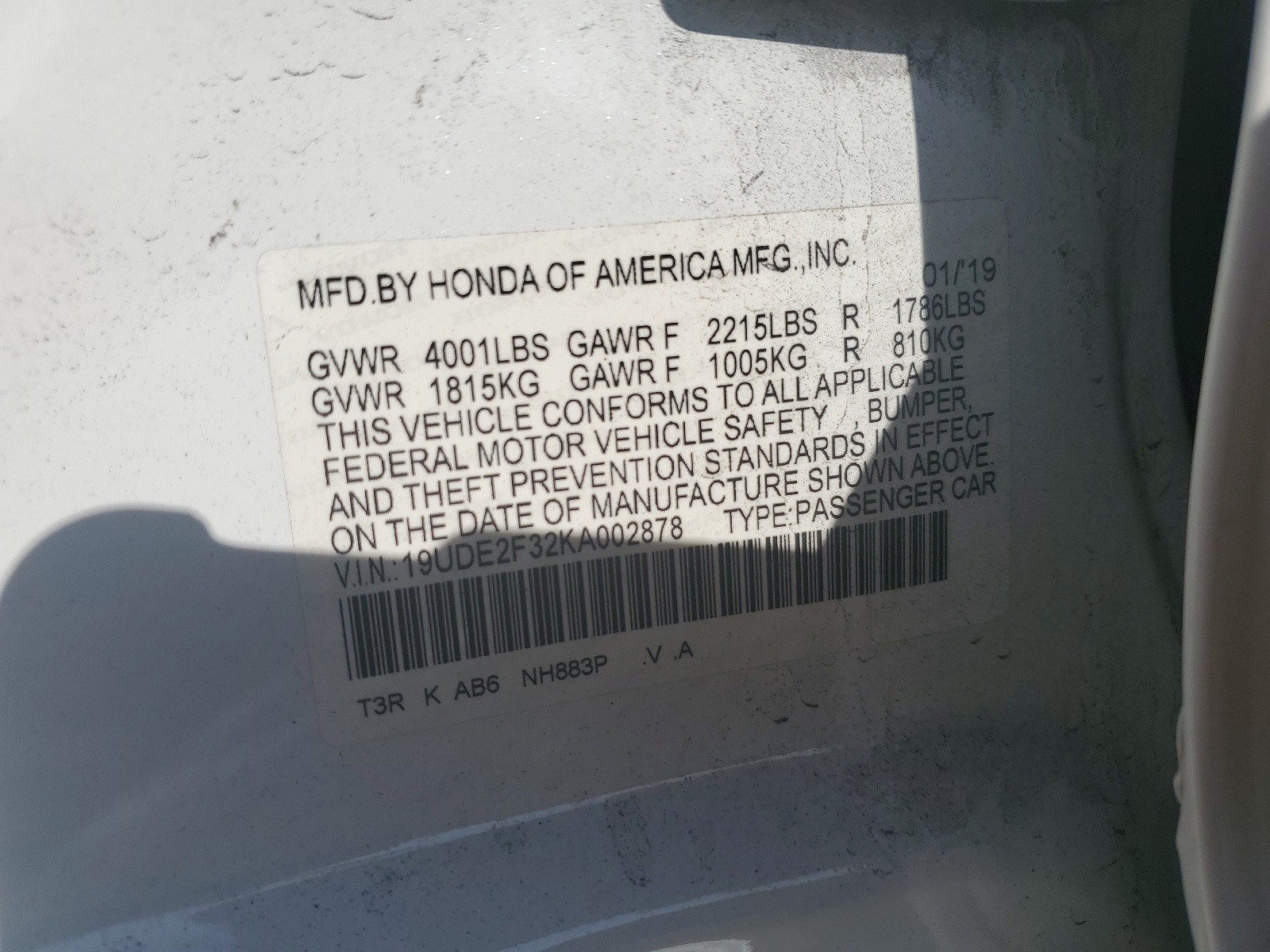 19UDE2F32KA002878 2019 Acura Ilx