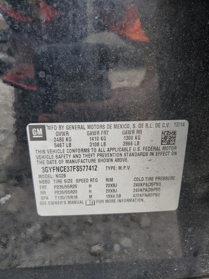 2015 Cadillac Srx Performance Collection VIN: 3GYFNCE37FS577412 Lot: 61975054