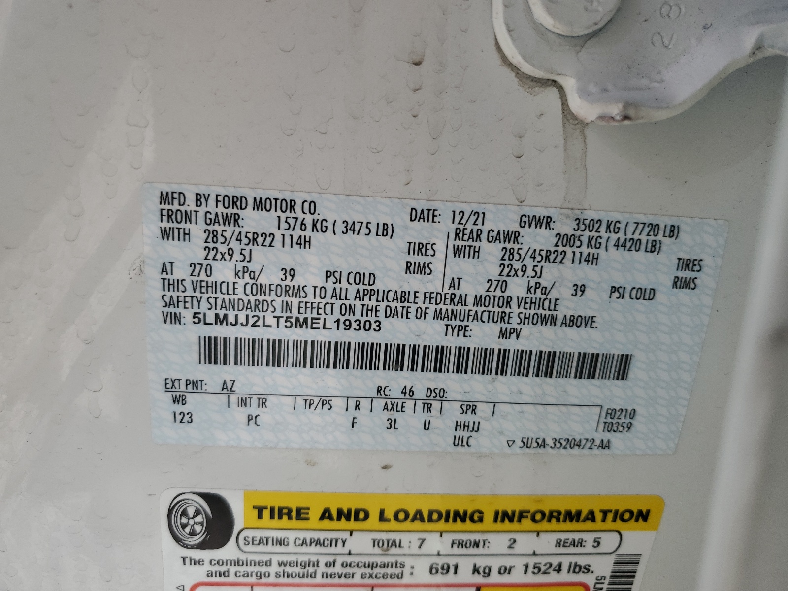 5LMJJ2LT5MEL19303 2021 Lincoln Navigator Reserve