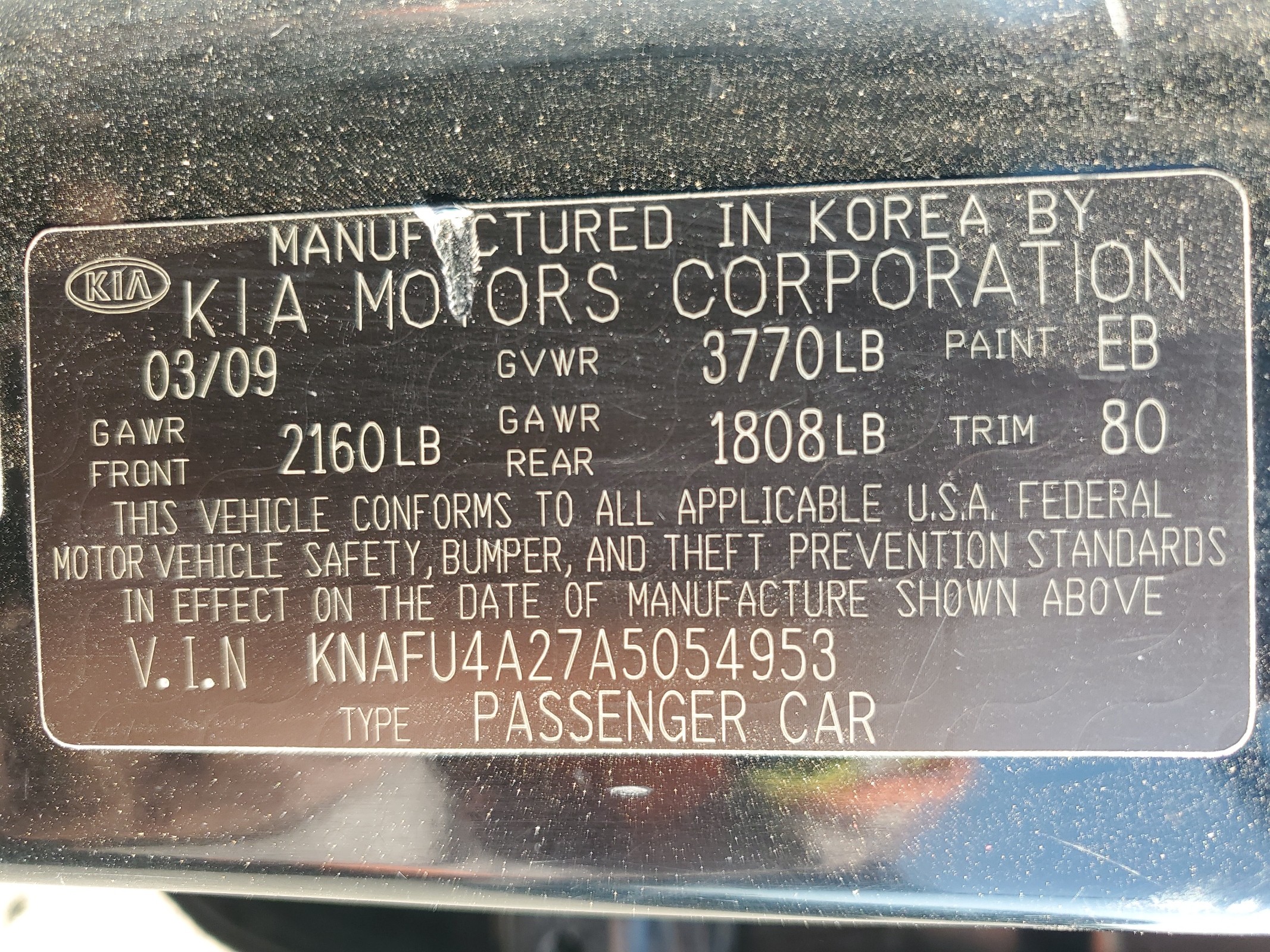 KNAFU4A27A5054953 2010 Kia Forte Ex