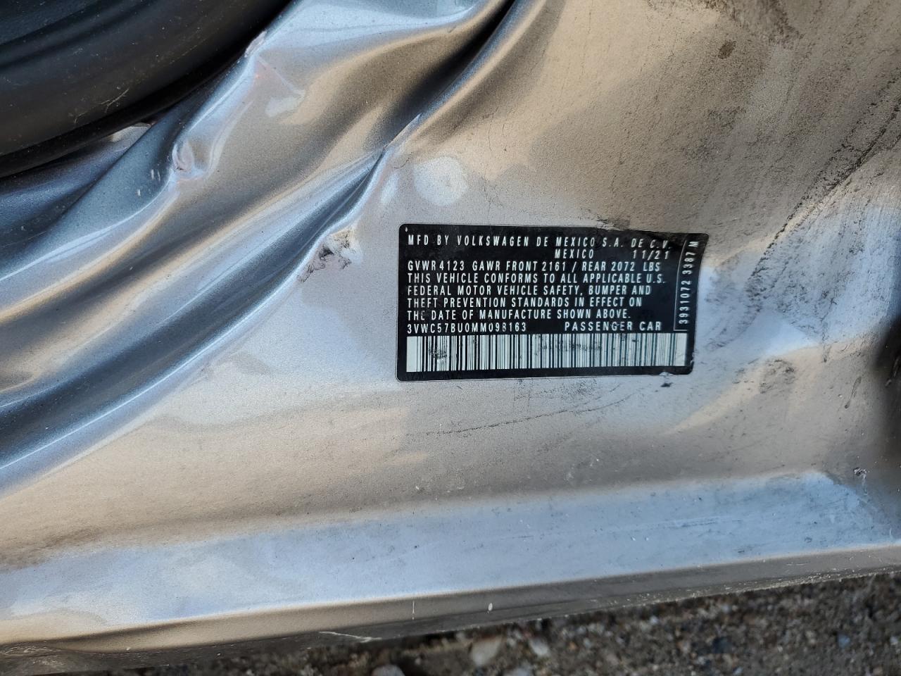 2021 Volkswagen Jetta S VIN: 3VWC57BU0MM098163 Lot: 63663214