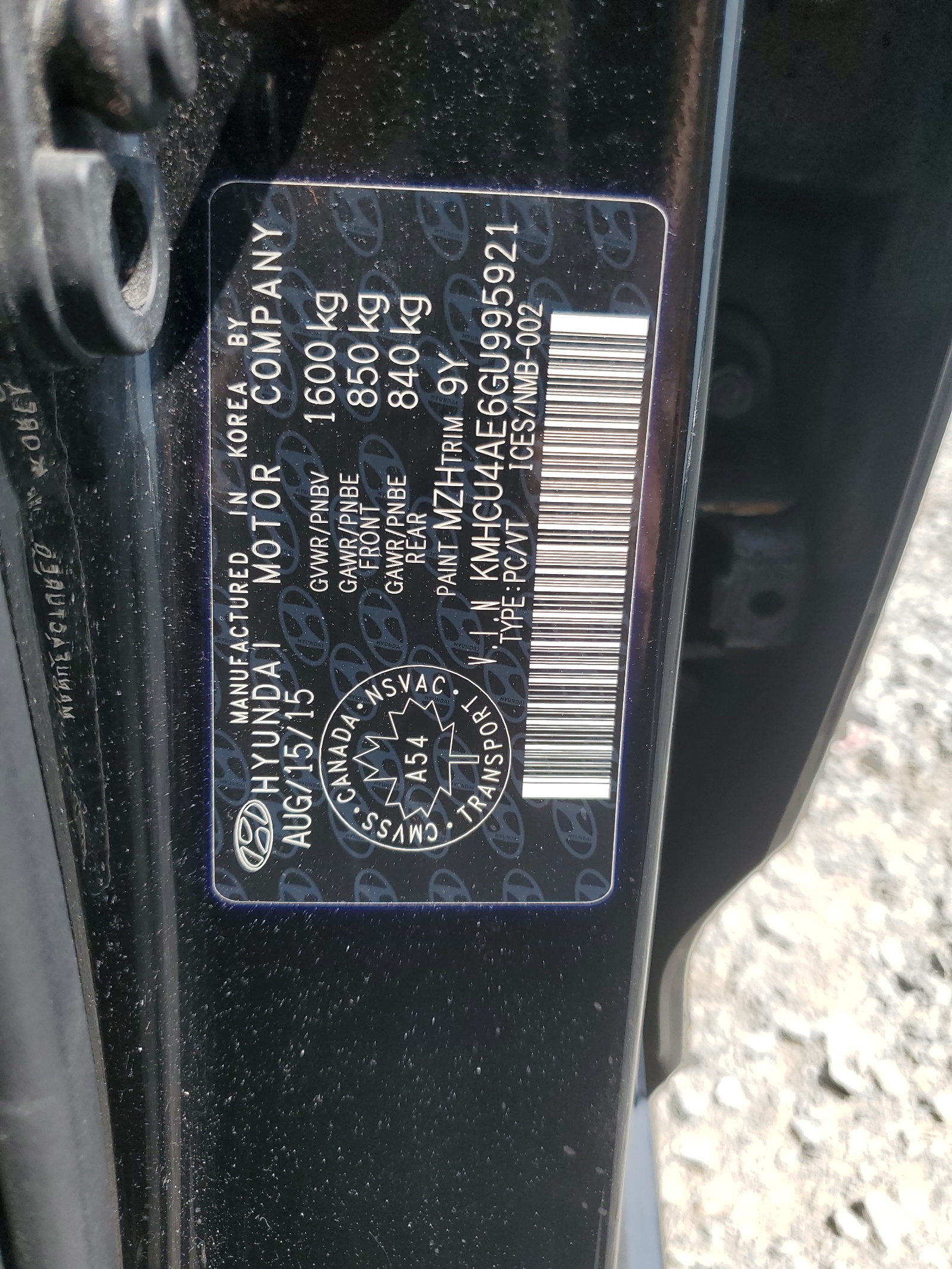 KMHCU4AE6GU995921 2016 Hyundai Accent Se